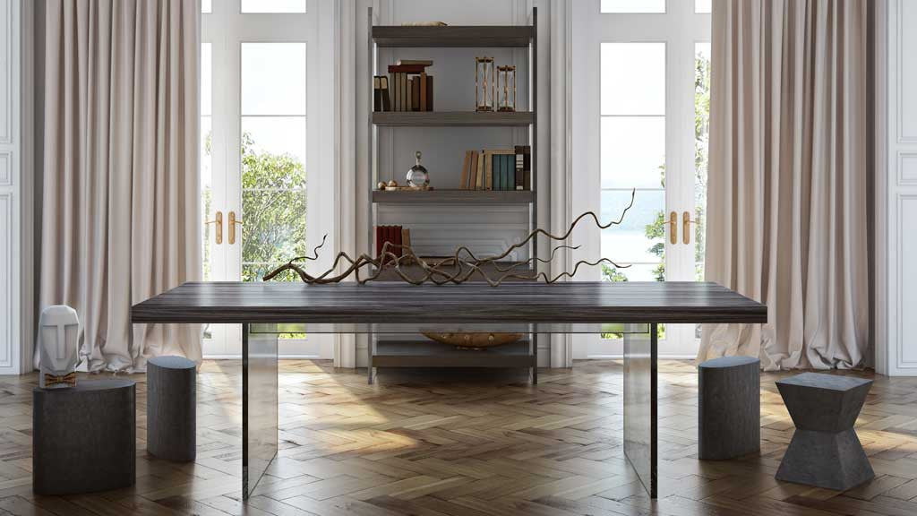 Brest Pine/Lucite Dining Table