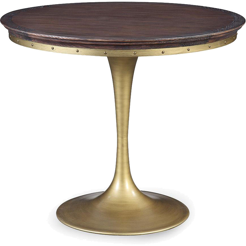 Autumn Pine Table Rustique Top/Brushed Brass Base