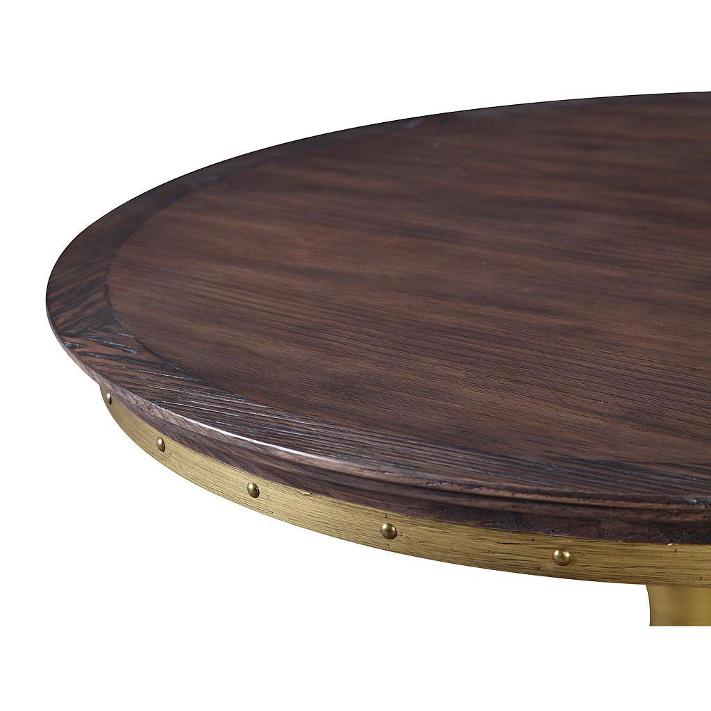 Autumn Pine Table Rustique Top/Brushed Brass Base