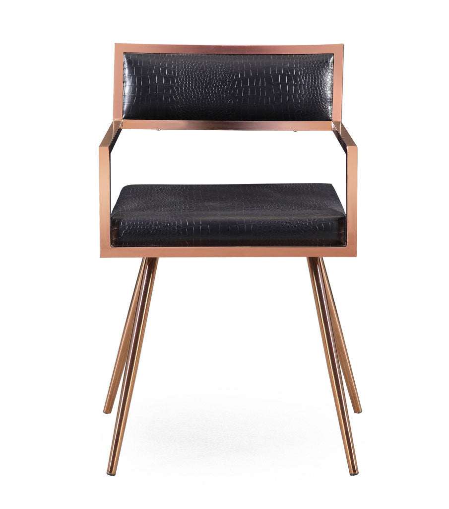 Marion Black Croc Arm Chair (Set of 2)