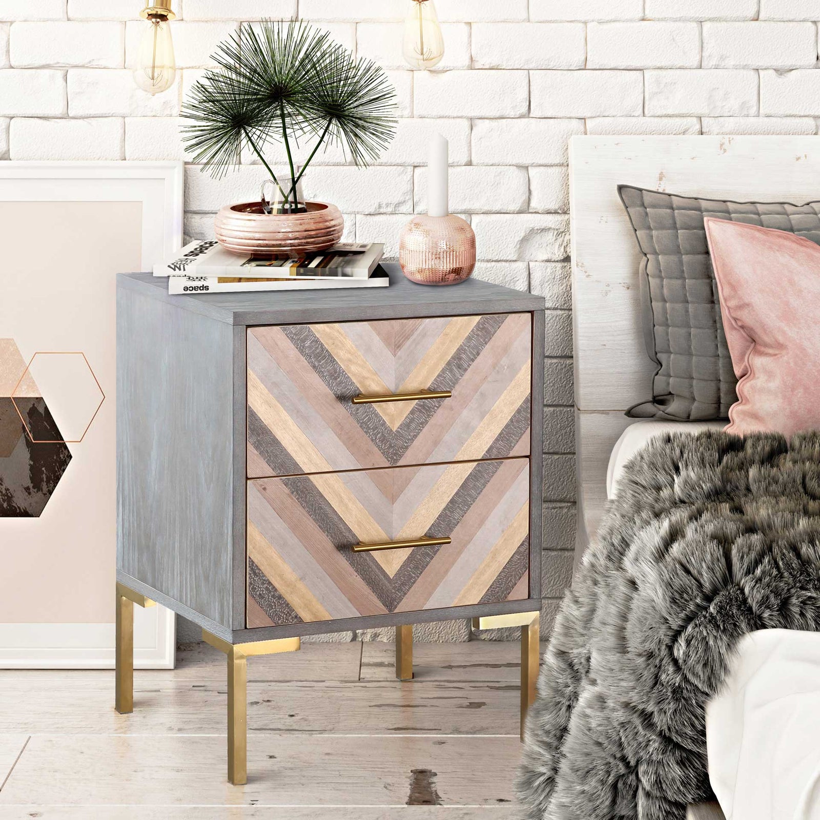 Quiana Side Table Gray