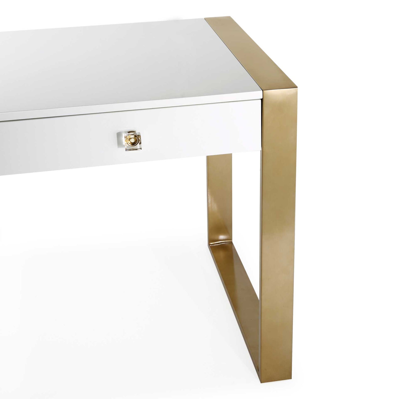 Kaira Writing Desk Gold/White