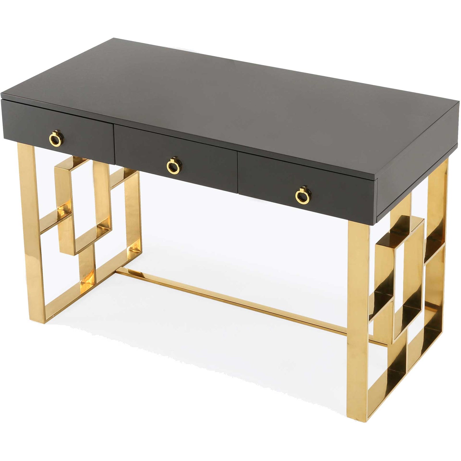 Audrina Lacquer Desk Gray