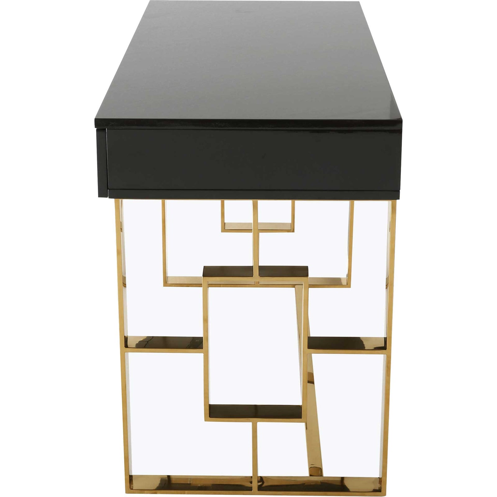 Audrina Lacquer Desk Gray