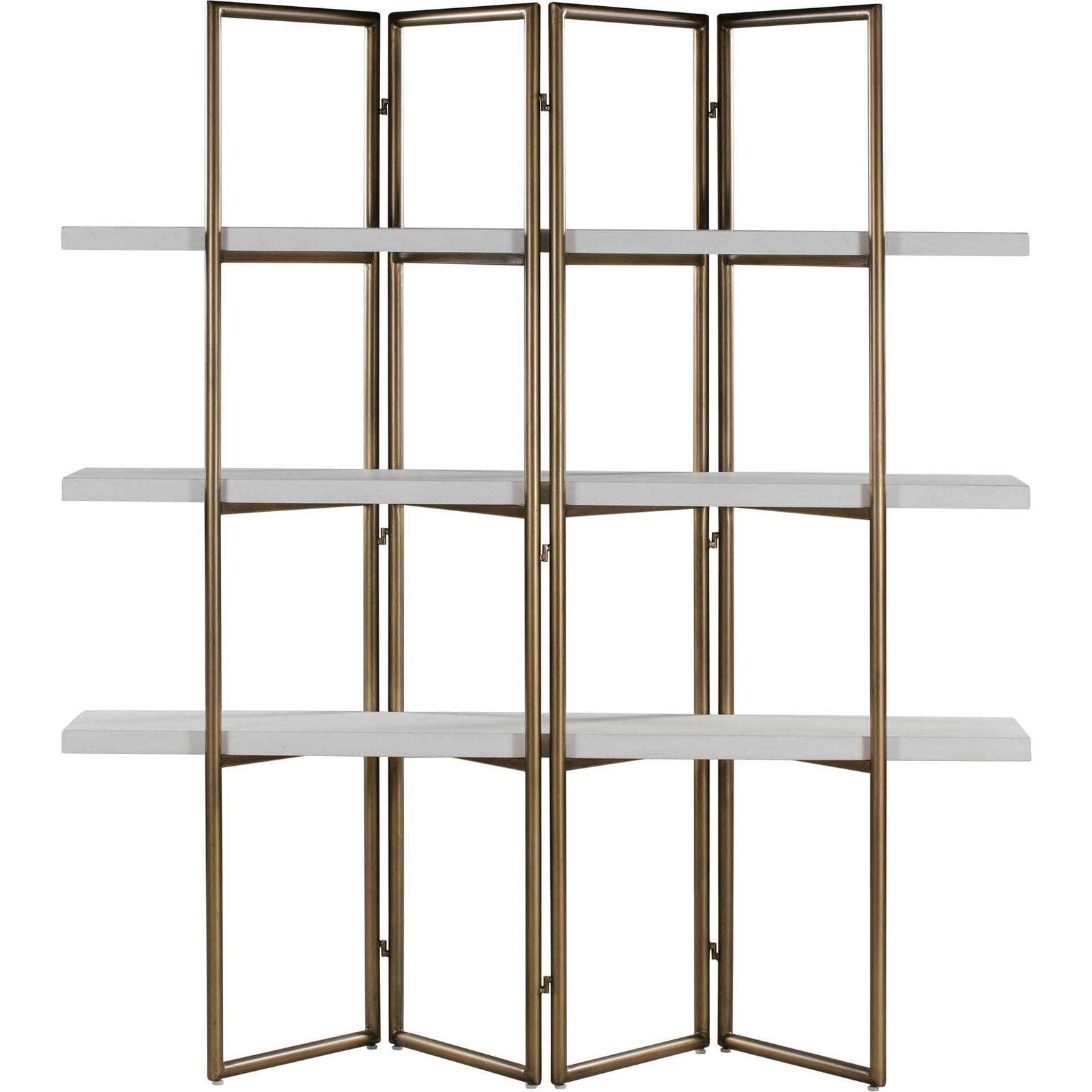 Kuthun Concrete Bookcase Brass/White