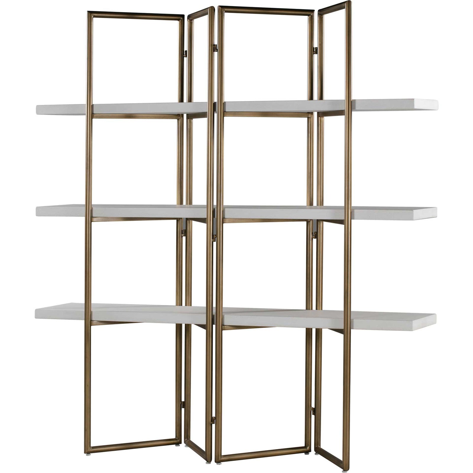 Kuthun Concrete Bookcase Brass/White