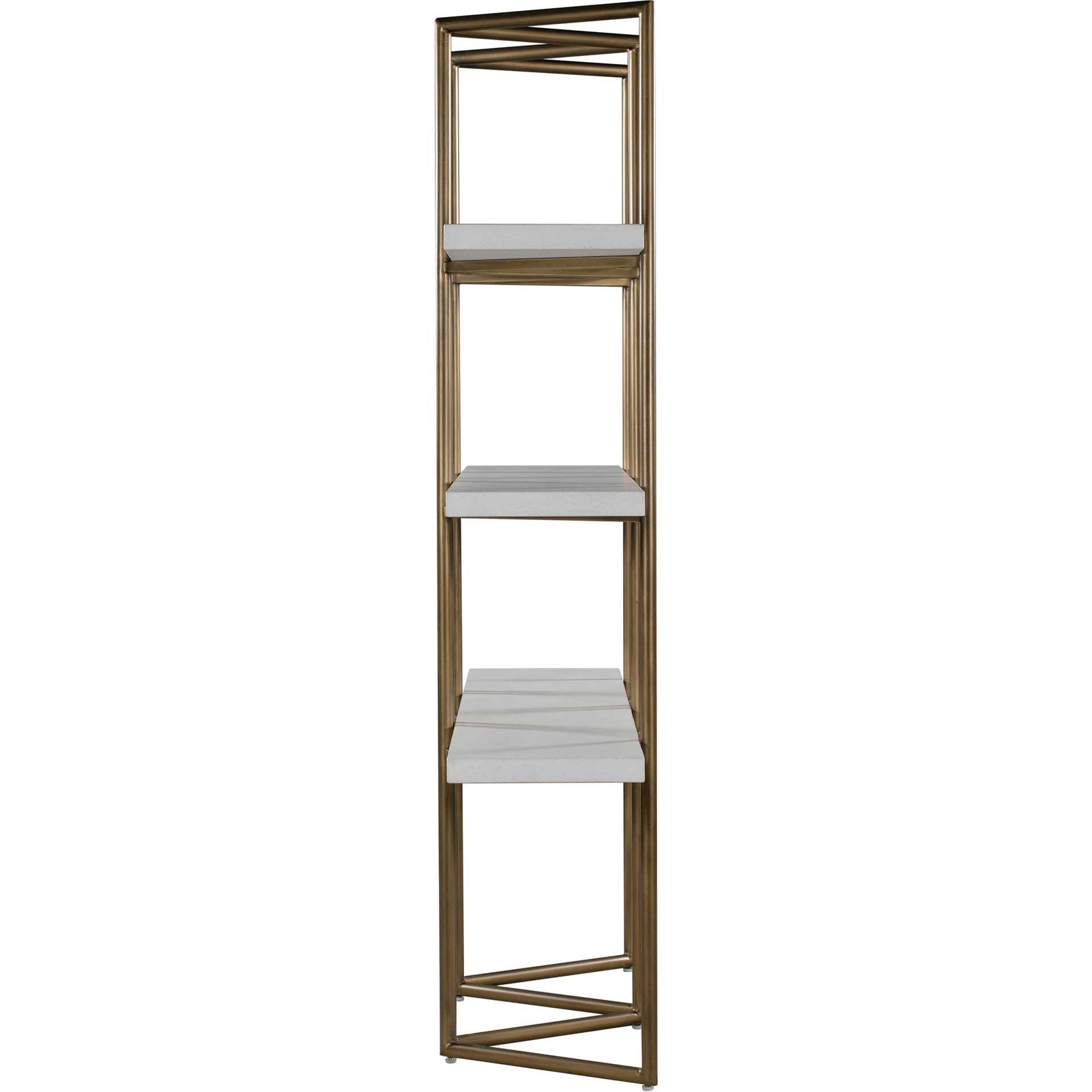 Kuthun Concrete Bookcase Brass/White