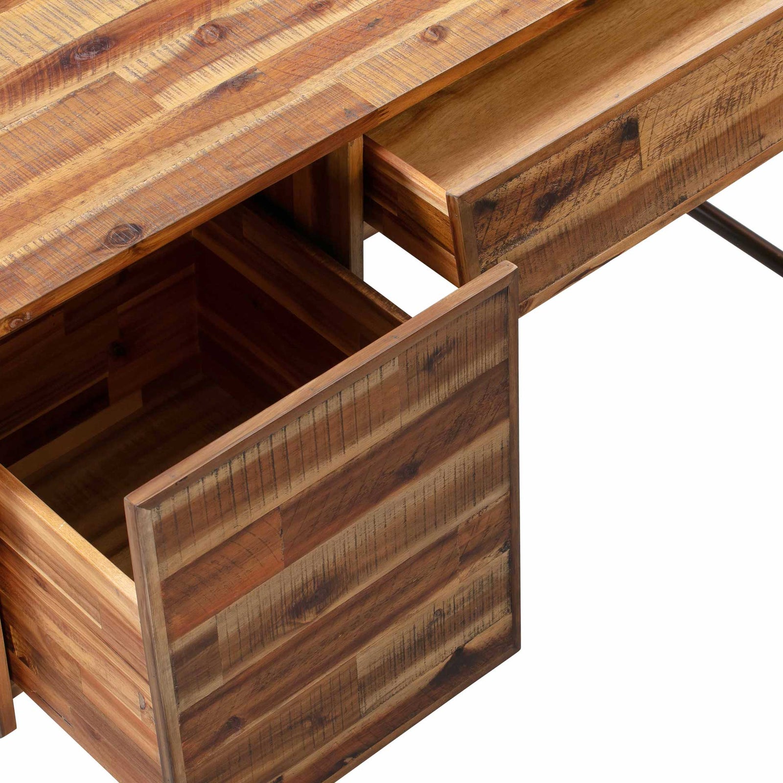 Boston Wooden Executive Desk Rustic/Dark Brown