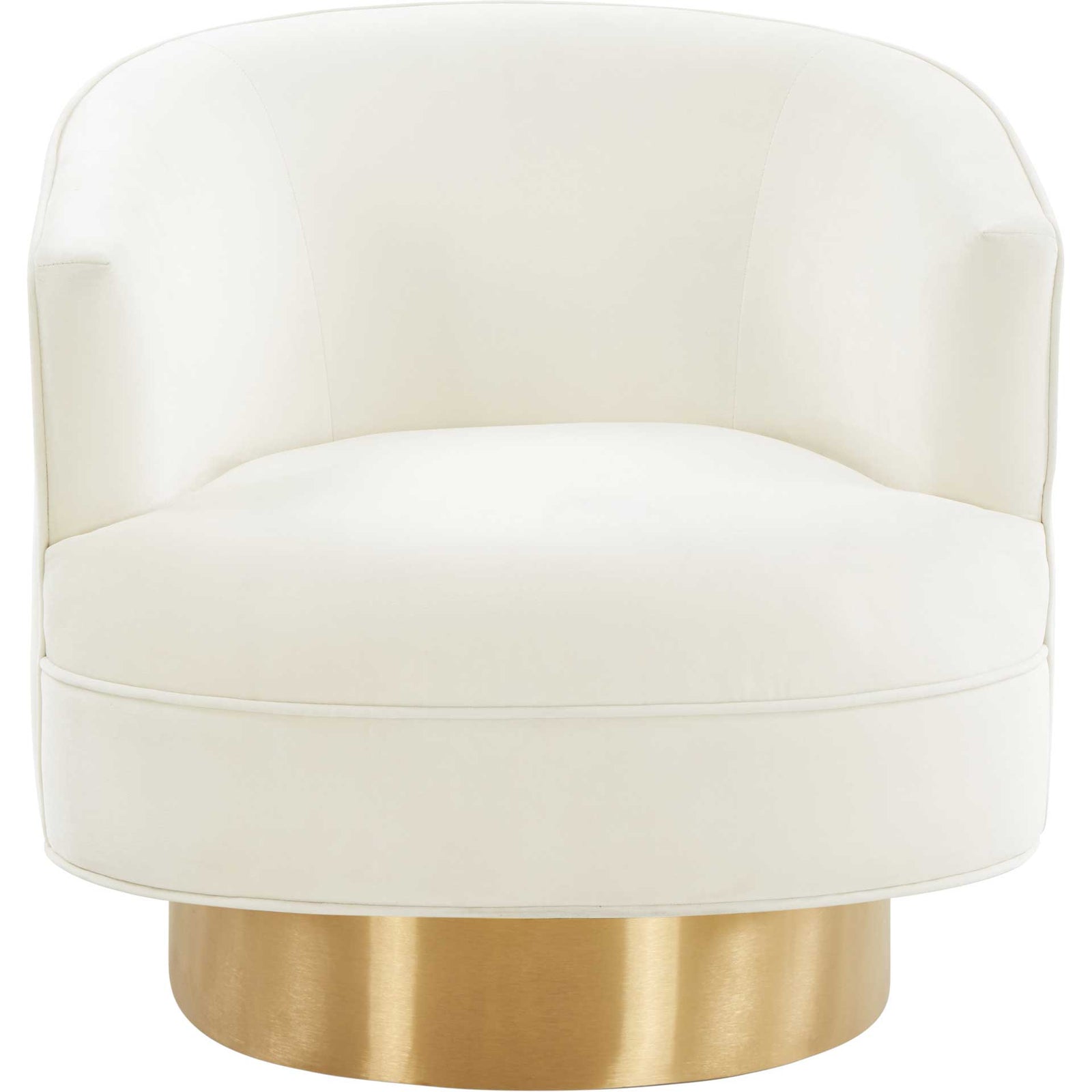 Steer Velvet Swivel Chair Cream