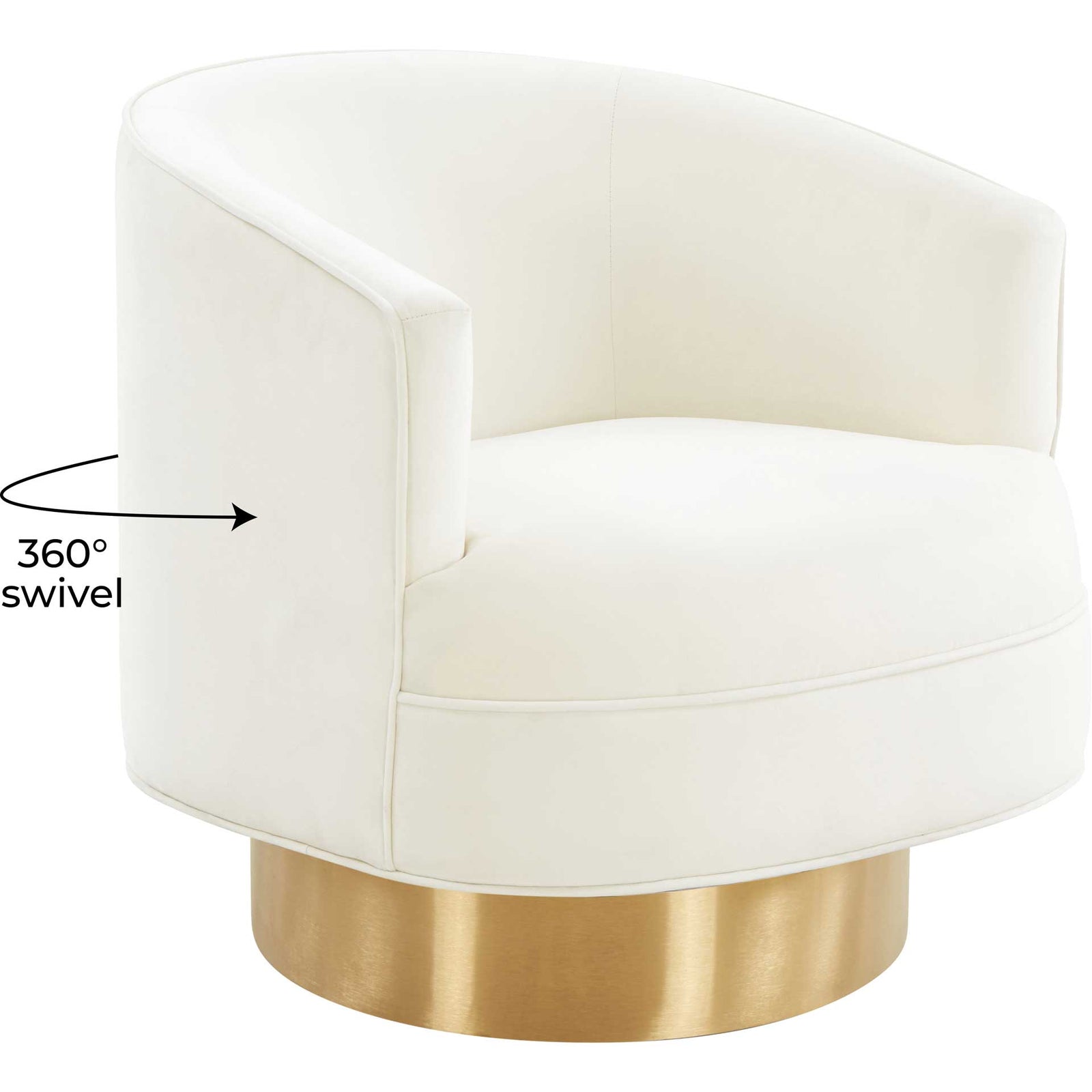 Steer Velvet Swivel Chair Cream
