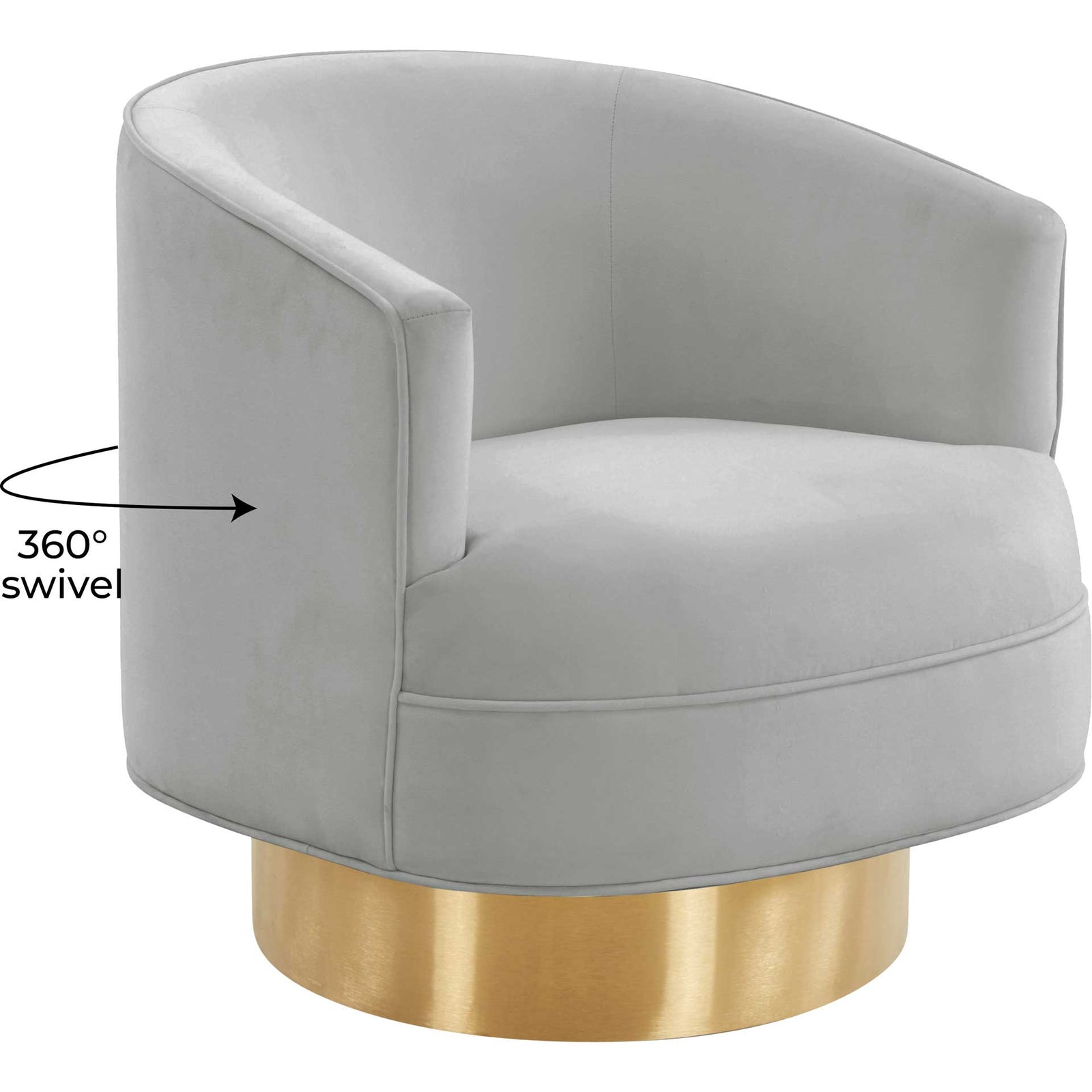 Steer Velvet Swivel Chair Gray