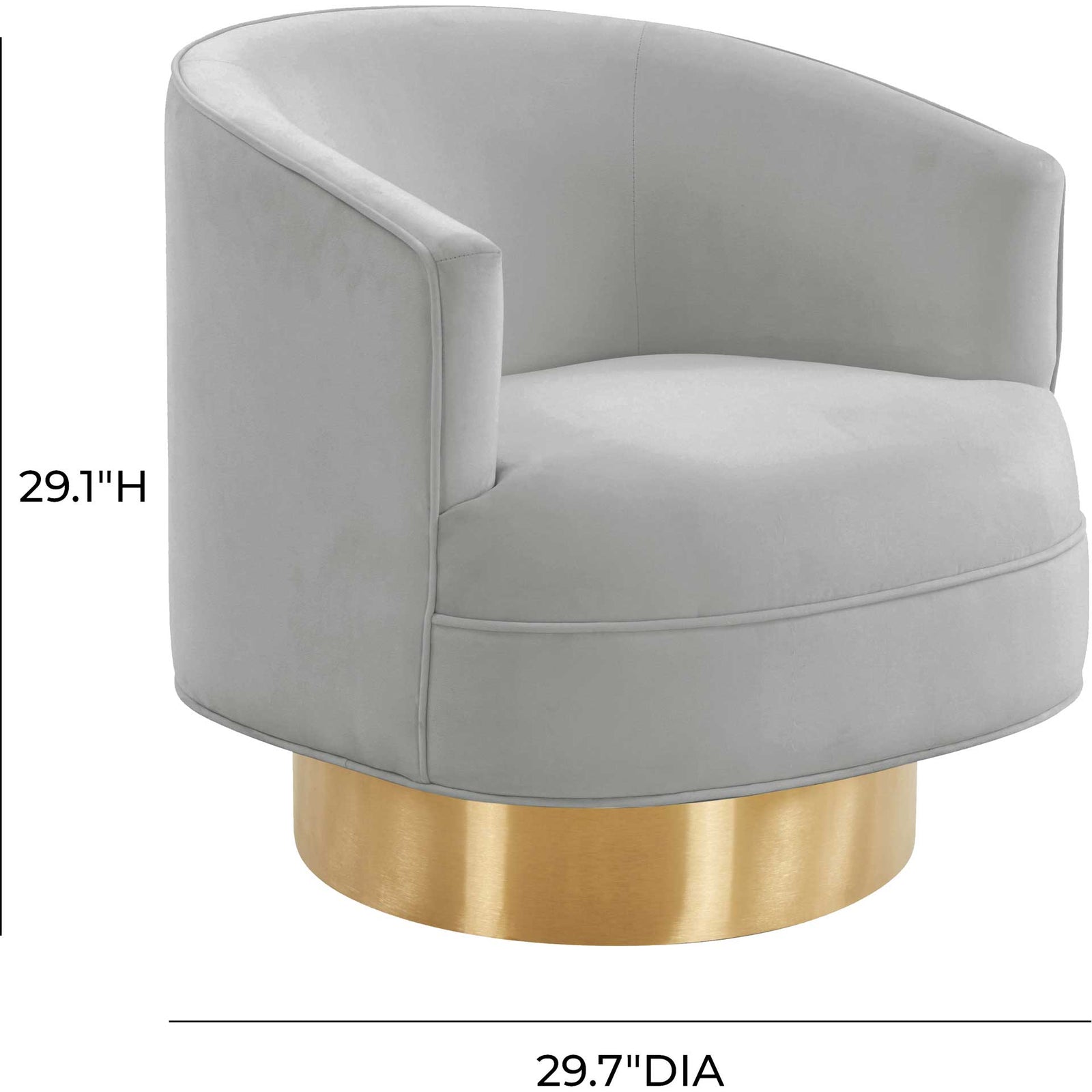 Steer Velvet Swivel Chair Gray