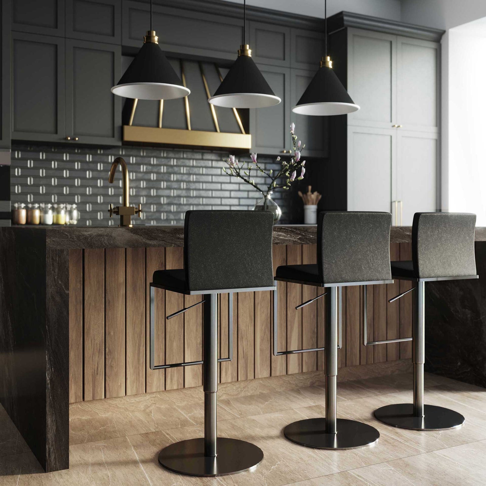 Amara Steel Bar Stool Black