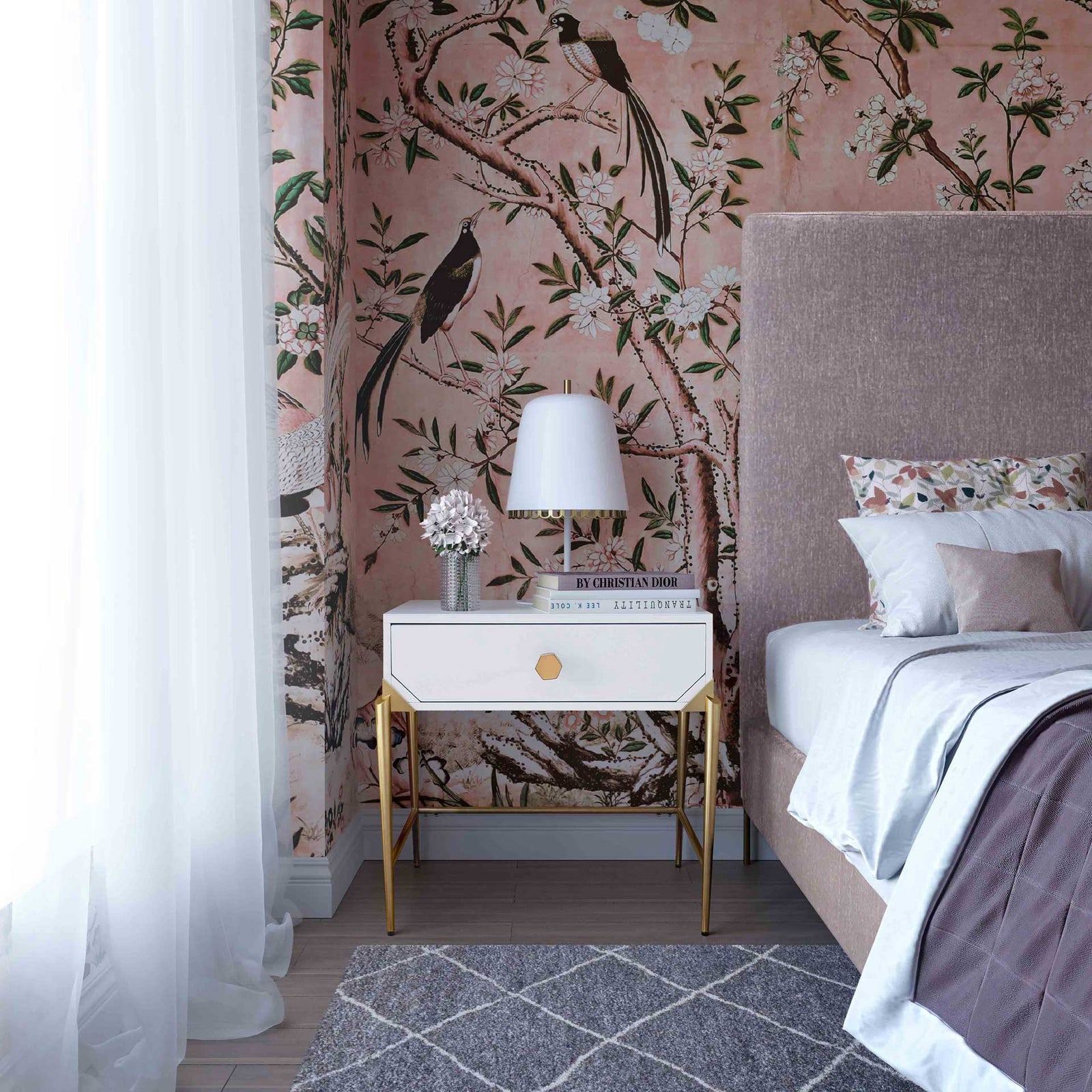 Bailey Lacquer Side Table White