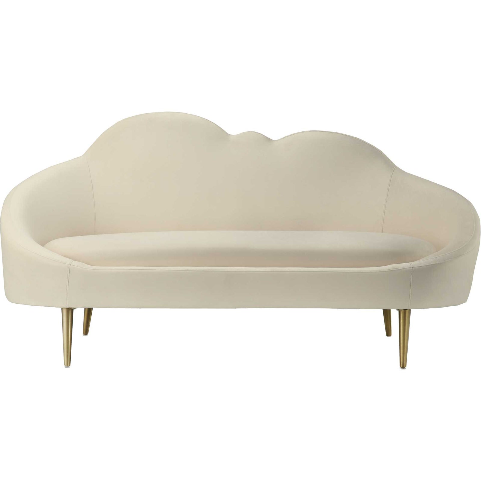 Cumulus Velvet Settee Cream