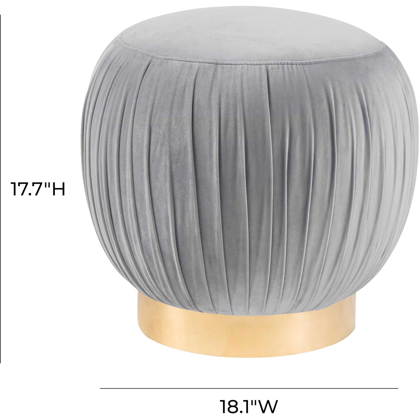 Turner Velvet Ottoman Gray