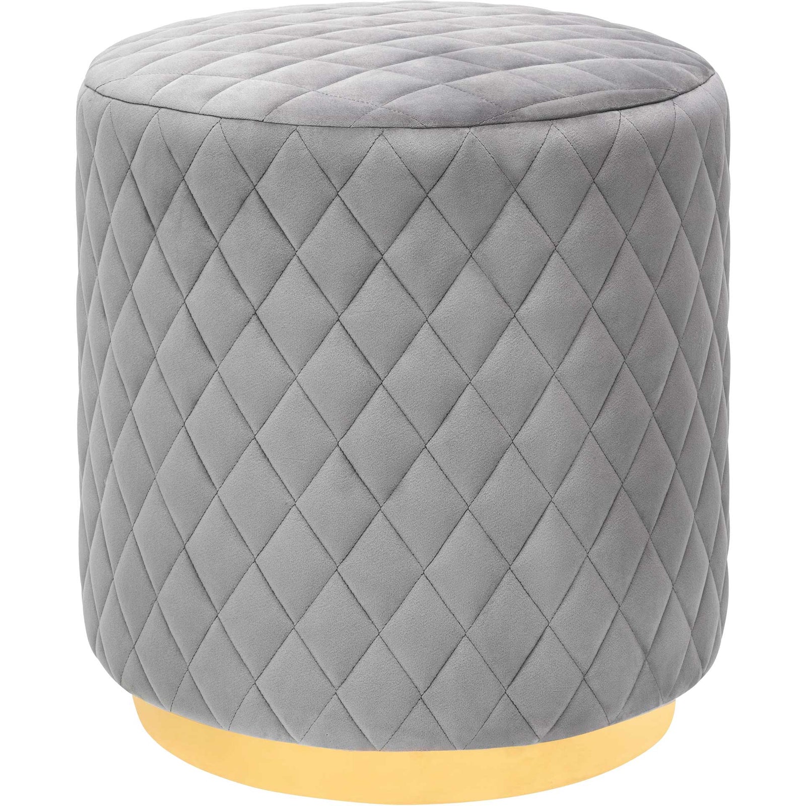 Abey Velvet Ottoman Gray