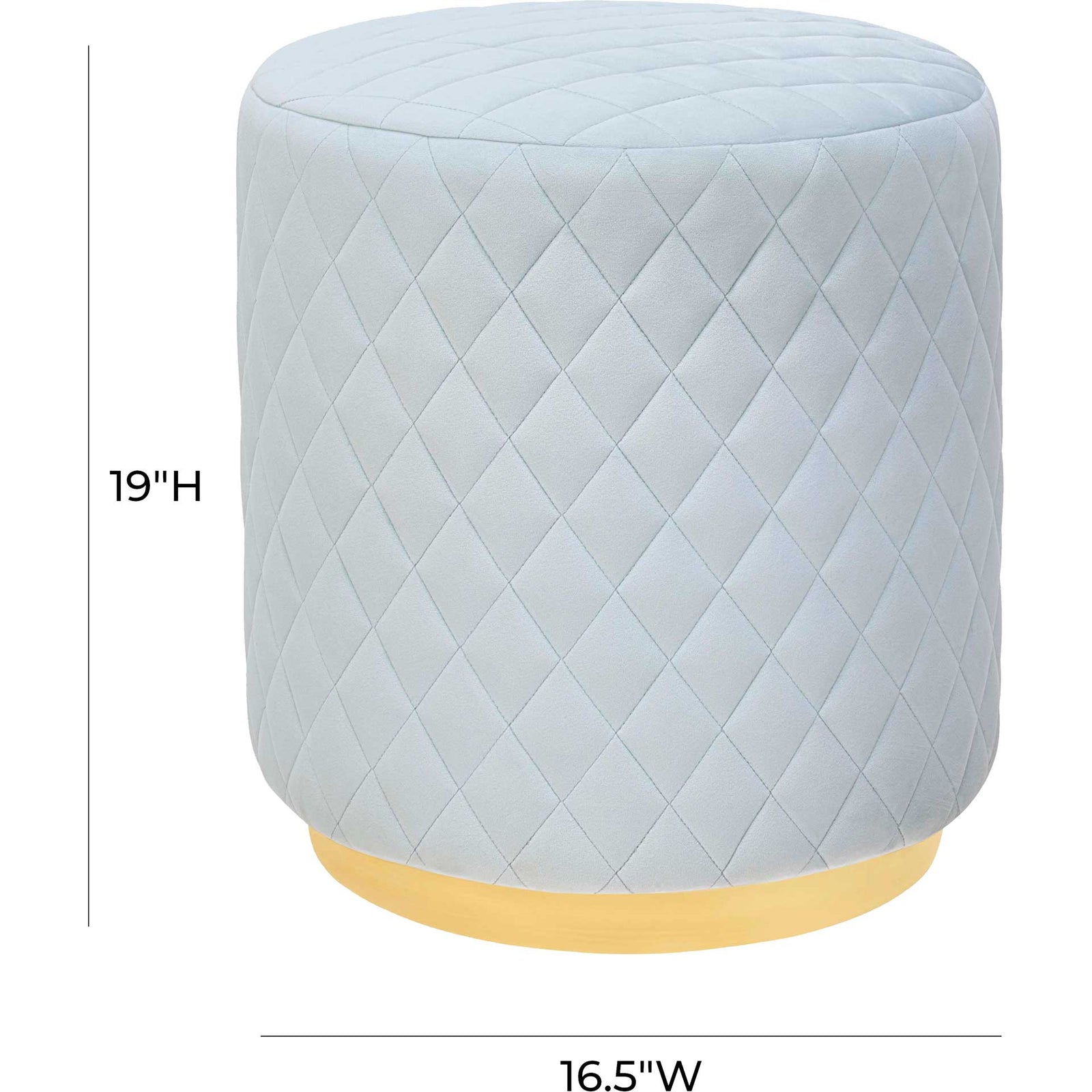 Abey Velvet Ottoman Blue