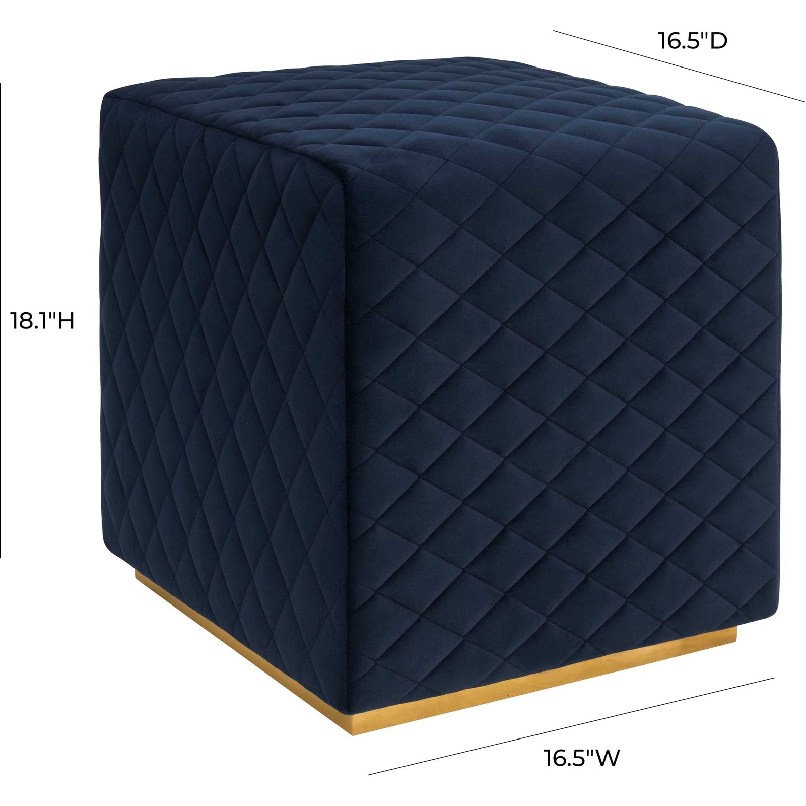 Kefton Velvet Ottoman Navy