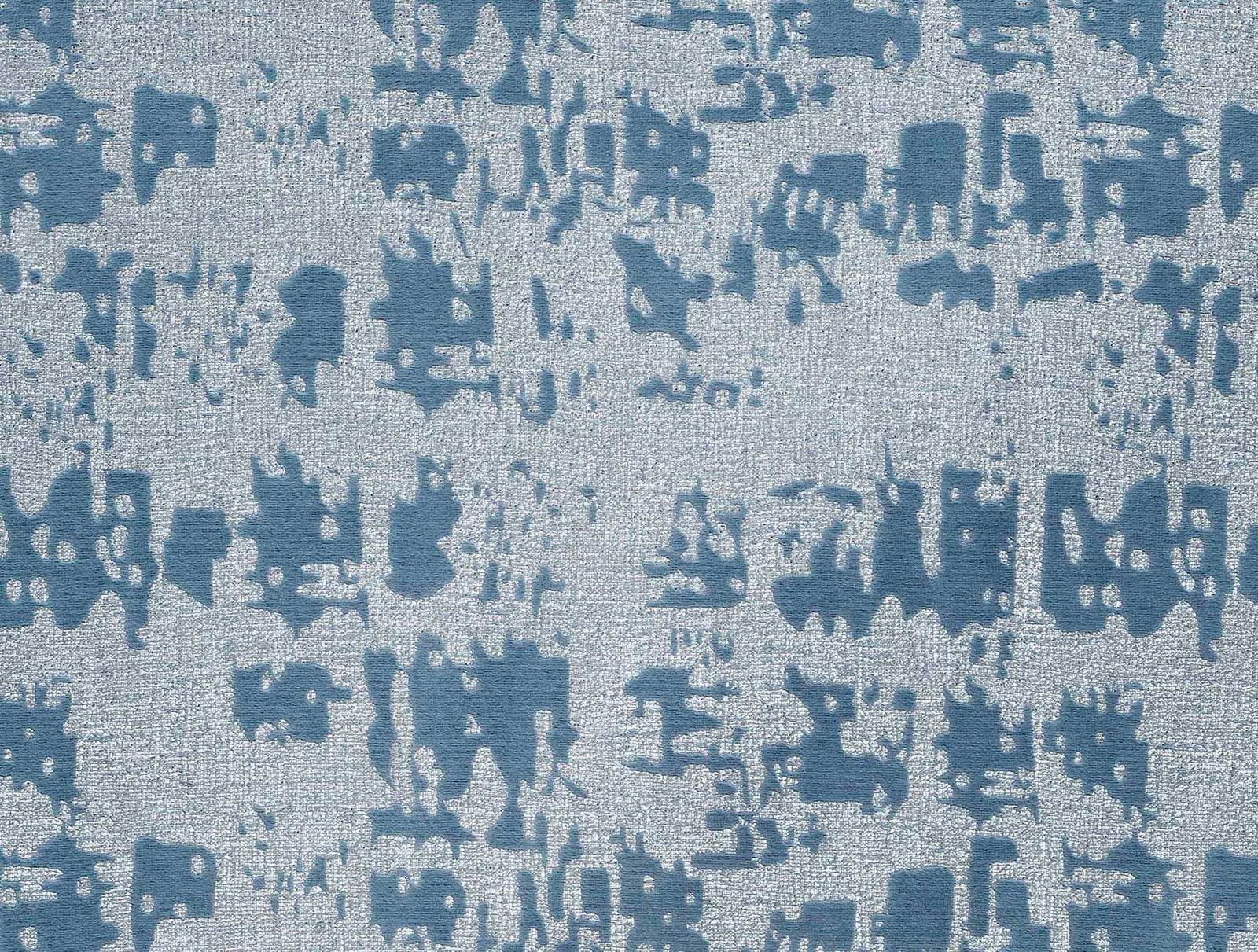 Kefton Textured Velvet Ottoman Blue