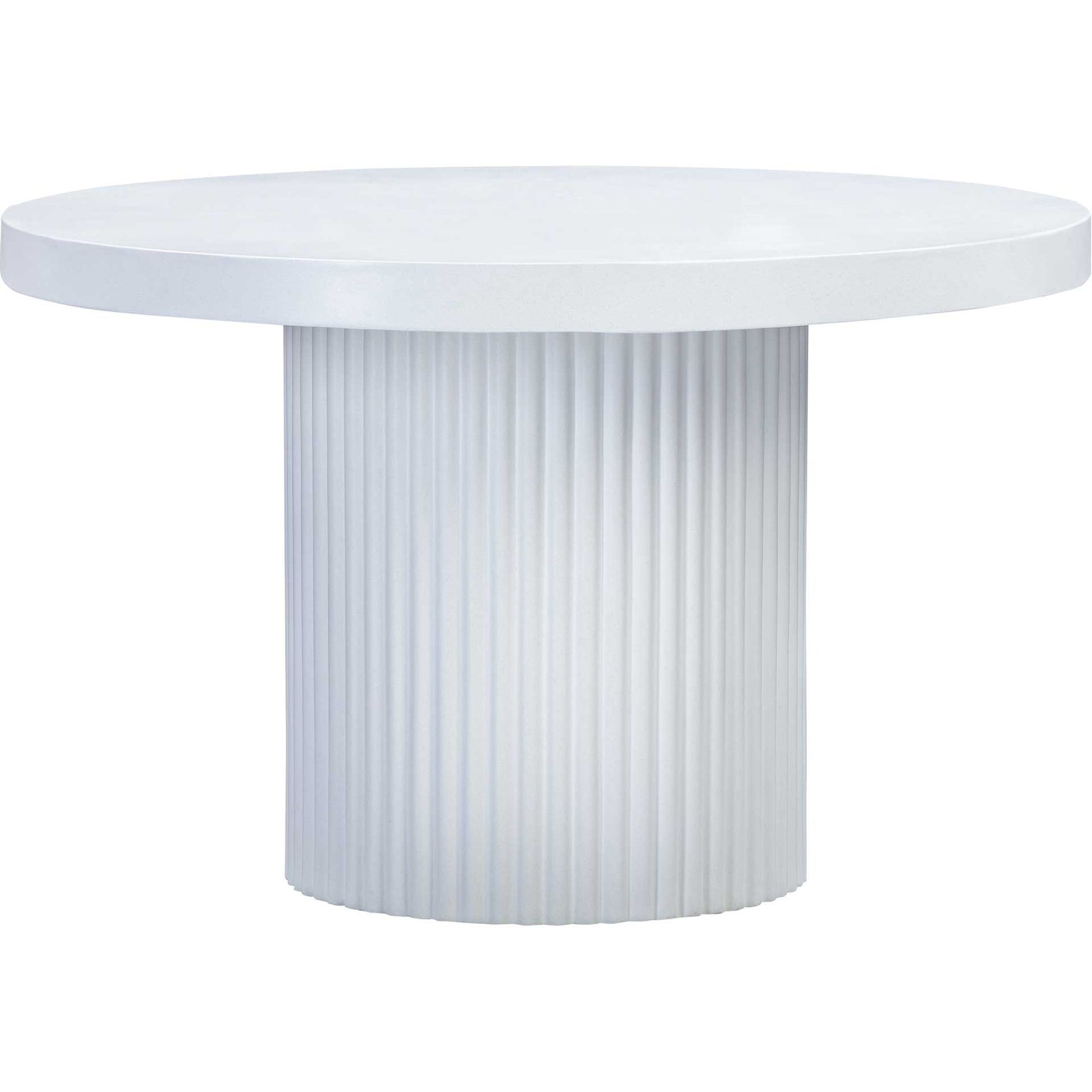 Waylon Concrete Round Dining Table Ivory