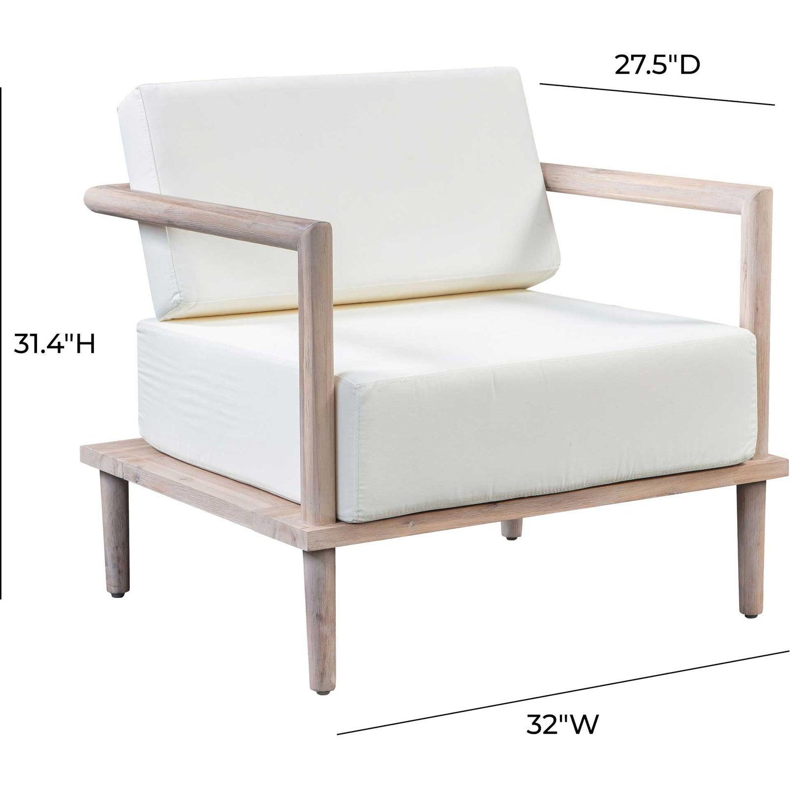 Emery Outdoor Lounge Chair Cream