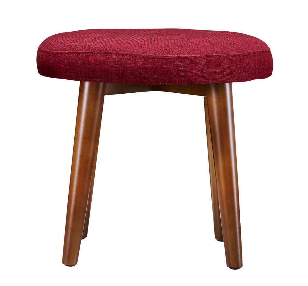 Malvern Red Linen Stool