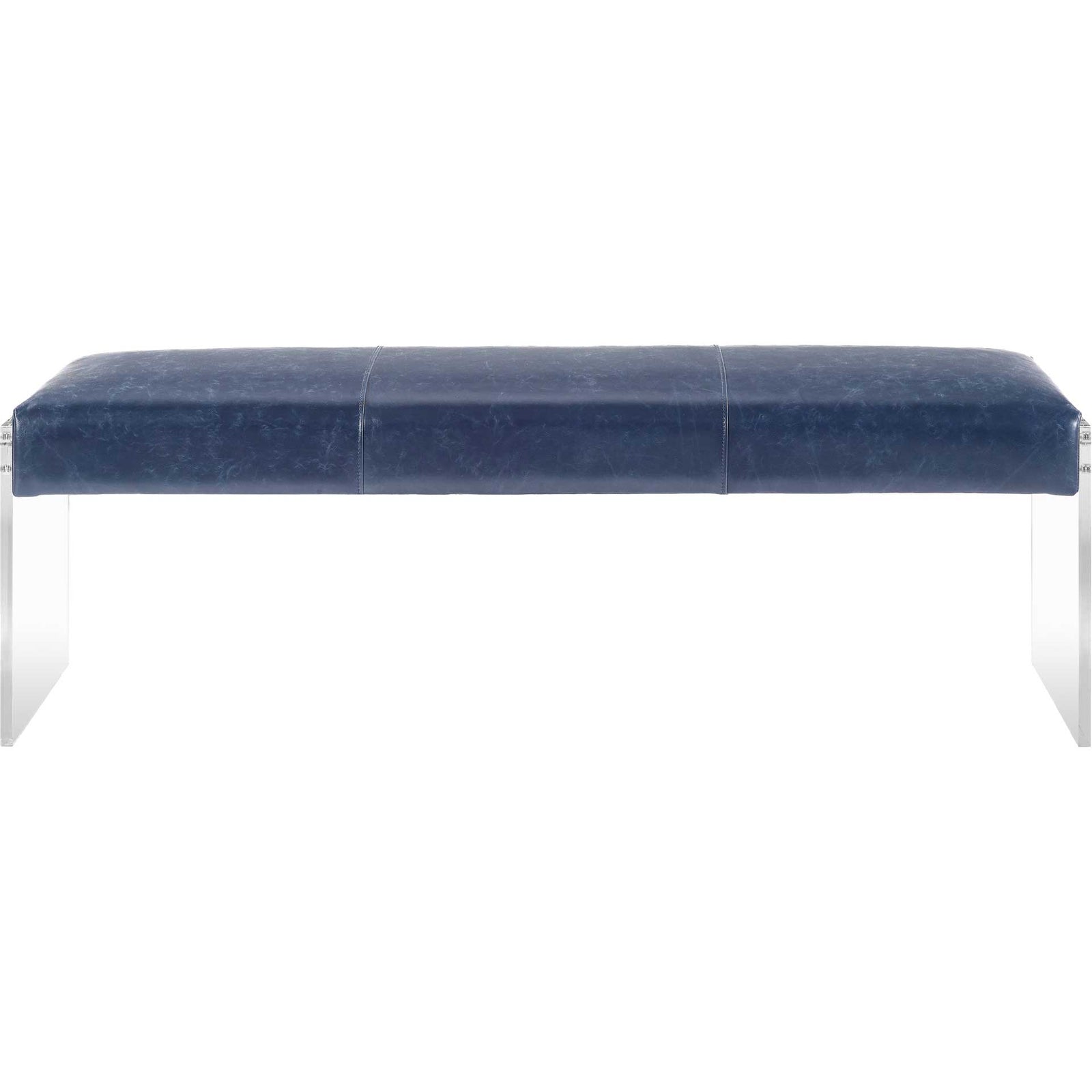 Enrica Leather/Acrylic Bench Blue