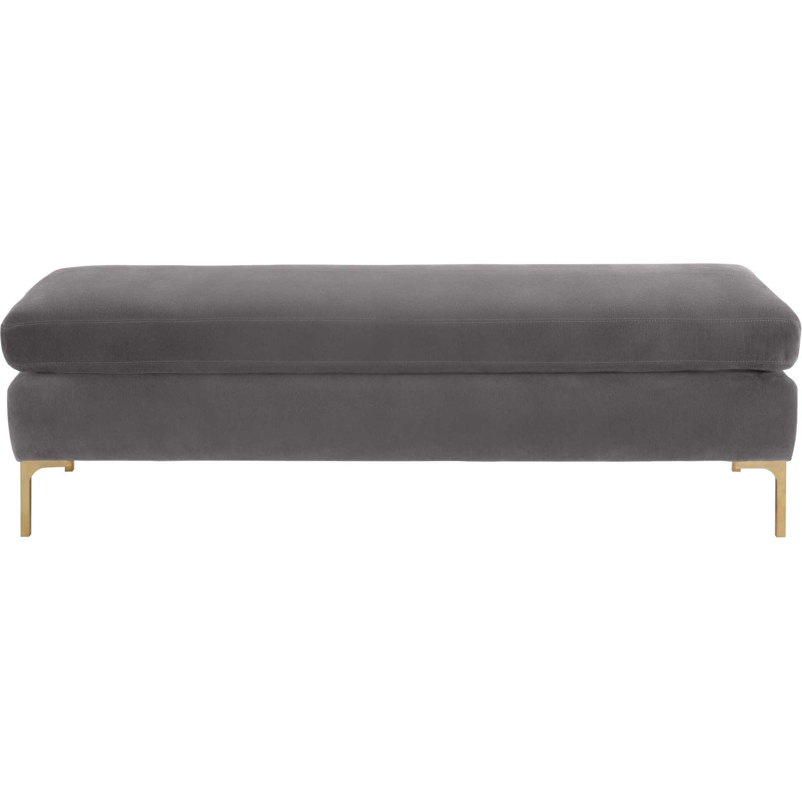 Deitria Velvet Bench Gray
