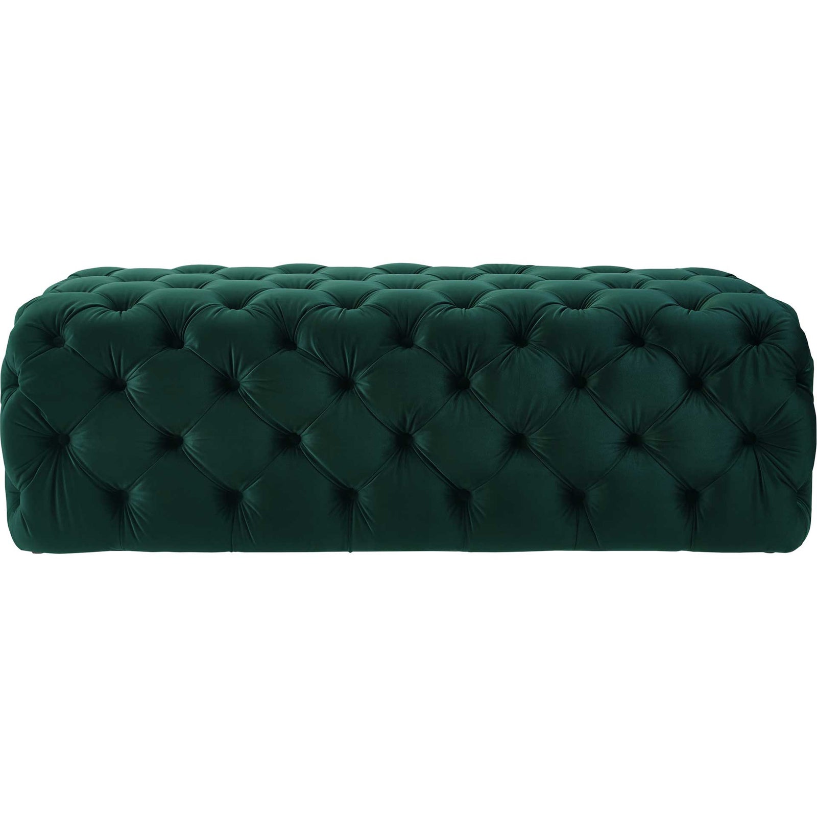 Kalel Velvet Ottoman Green