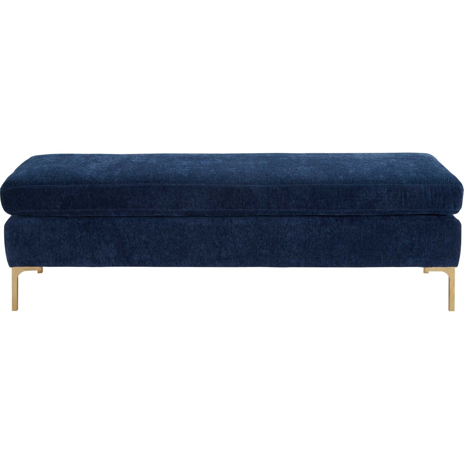 Deitria Textured Velvet Bench Navy