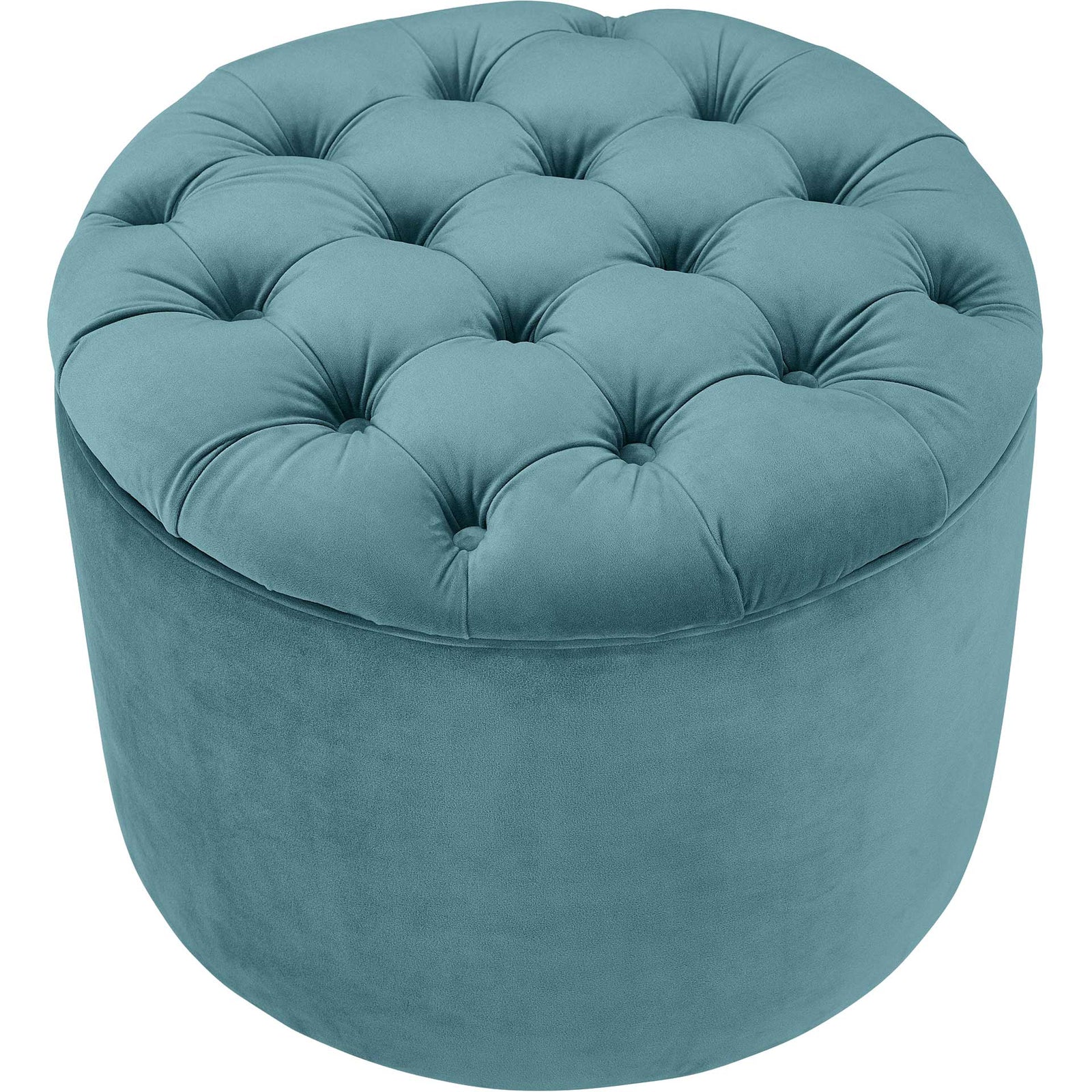 Quanita Velvet Storage Ottoman Sea Blue