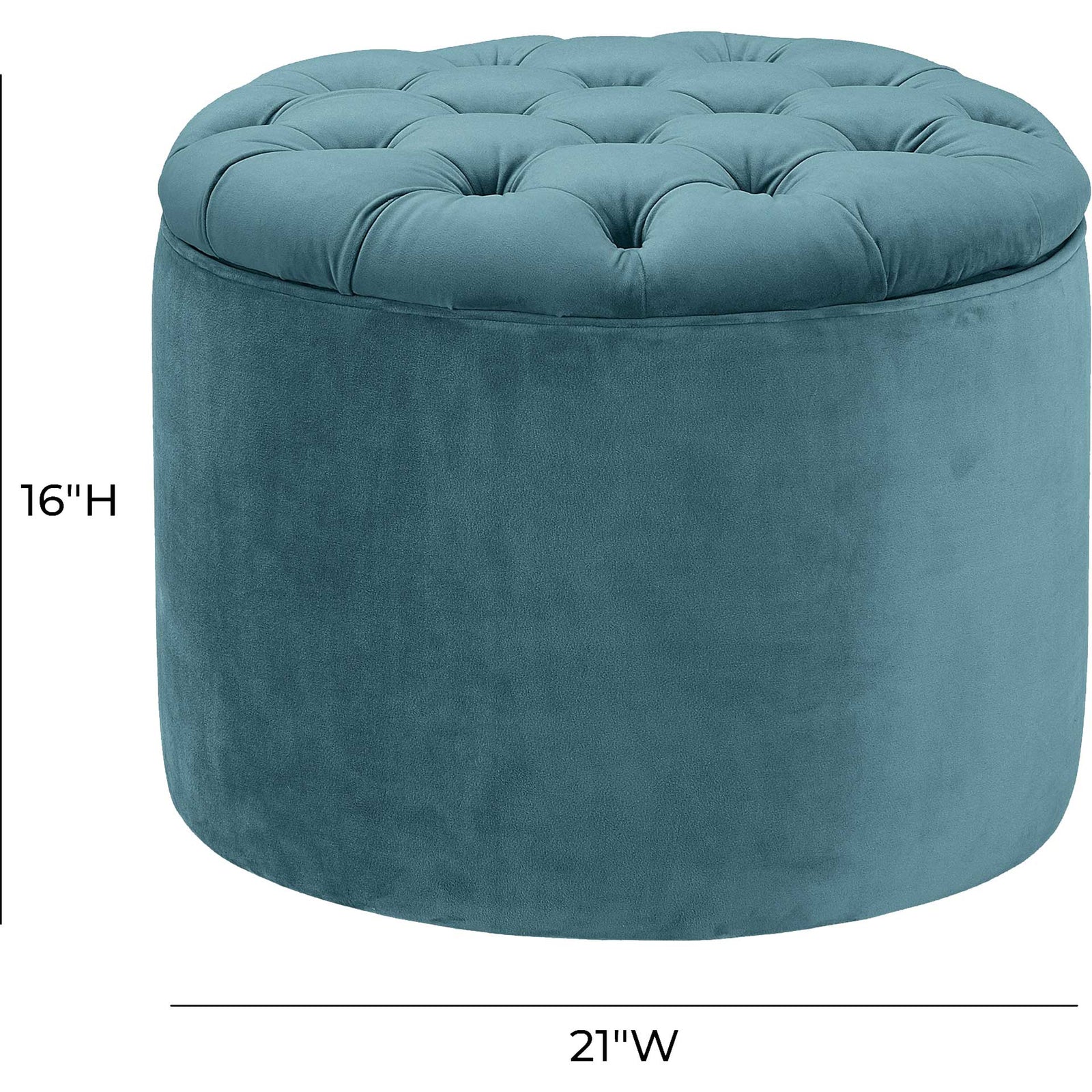 Quanita Velvet Storage Ottoman Sea Blue
