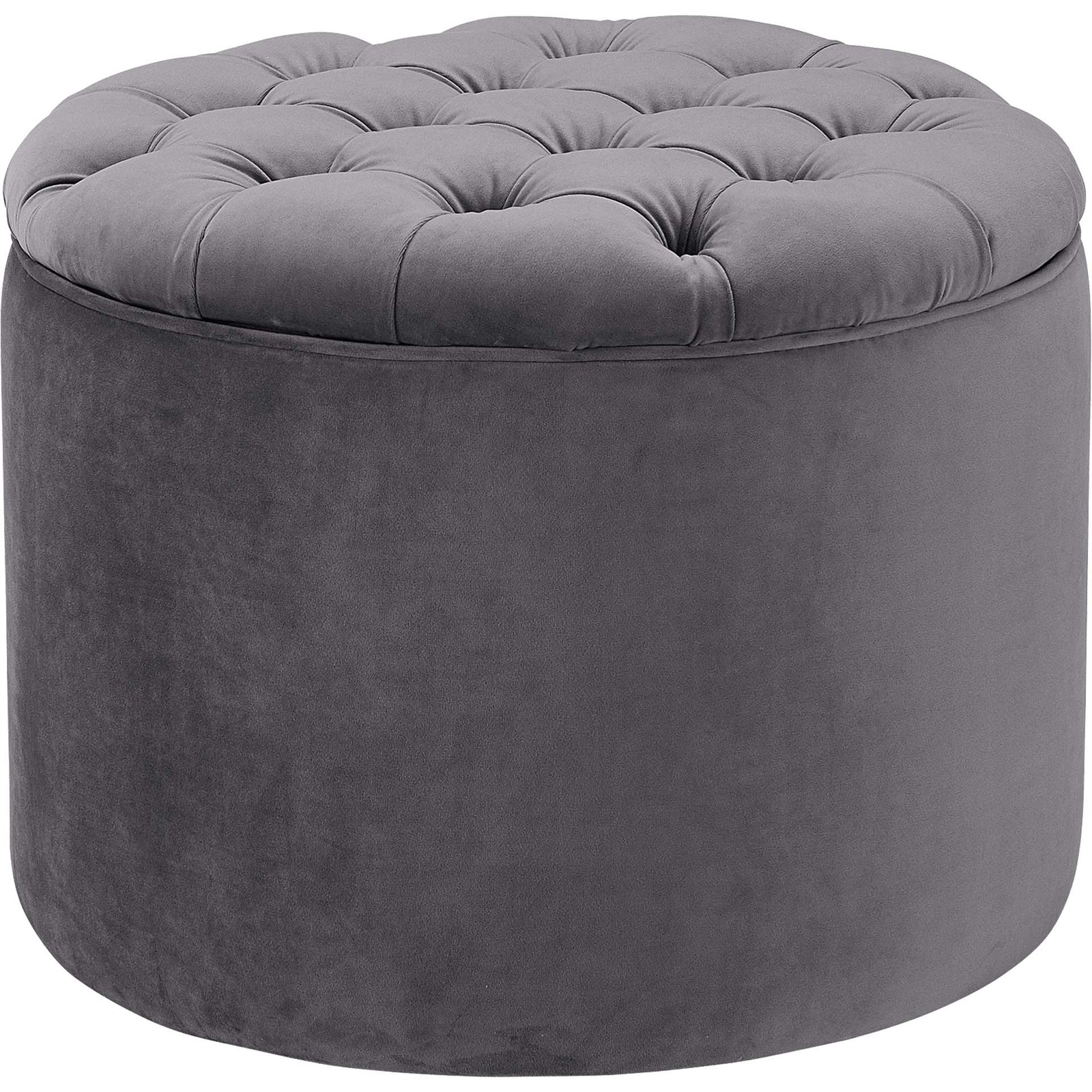 Quanita Velvet Storage Ottoman Gray