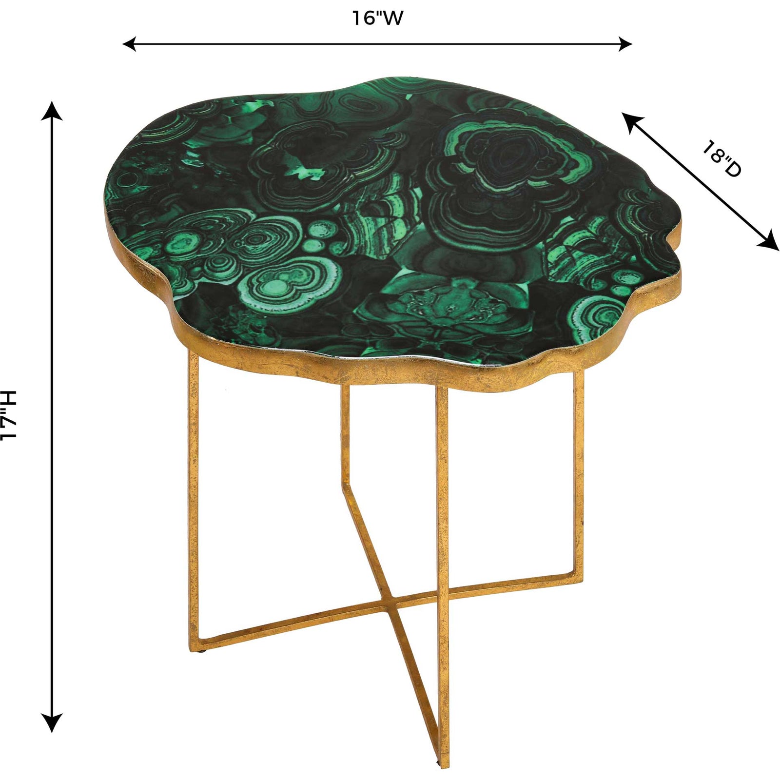 Lilian Agate Side Table Gold