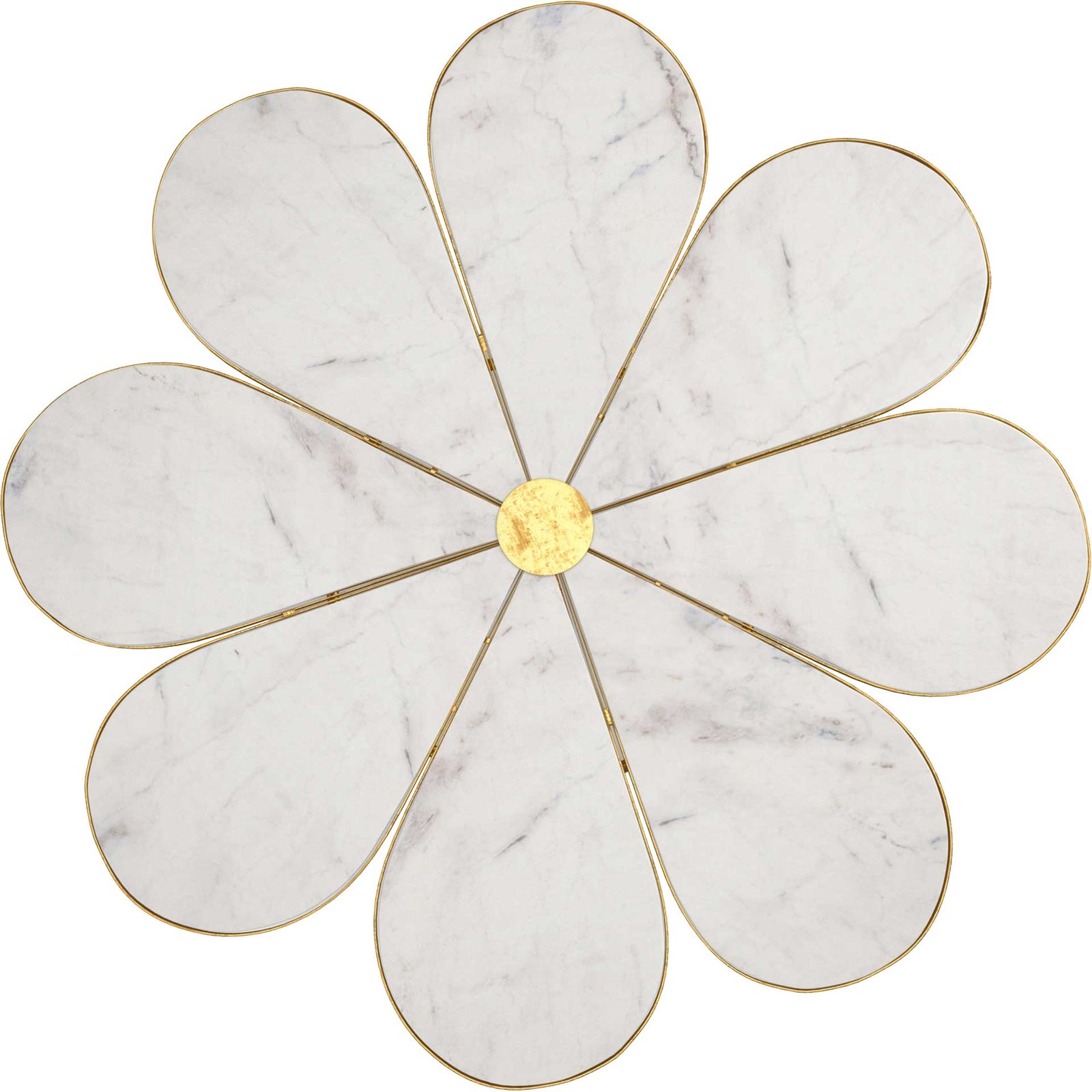 Floral Marble Cocktail Table White/Gold