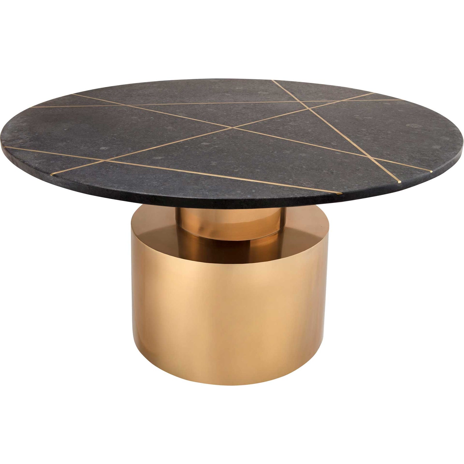 Terrence Marble Coffee Table Black/Brass