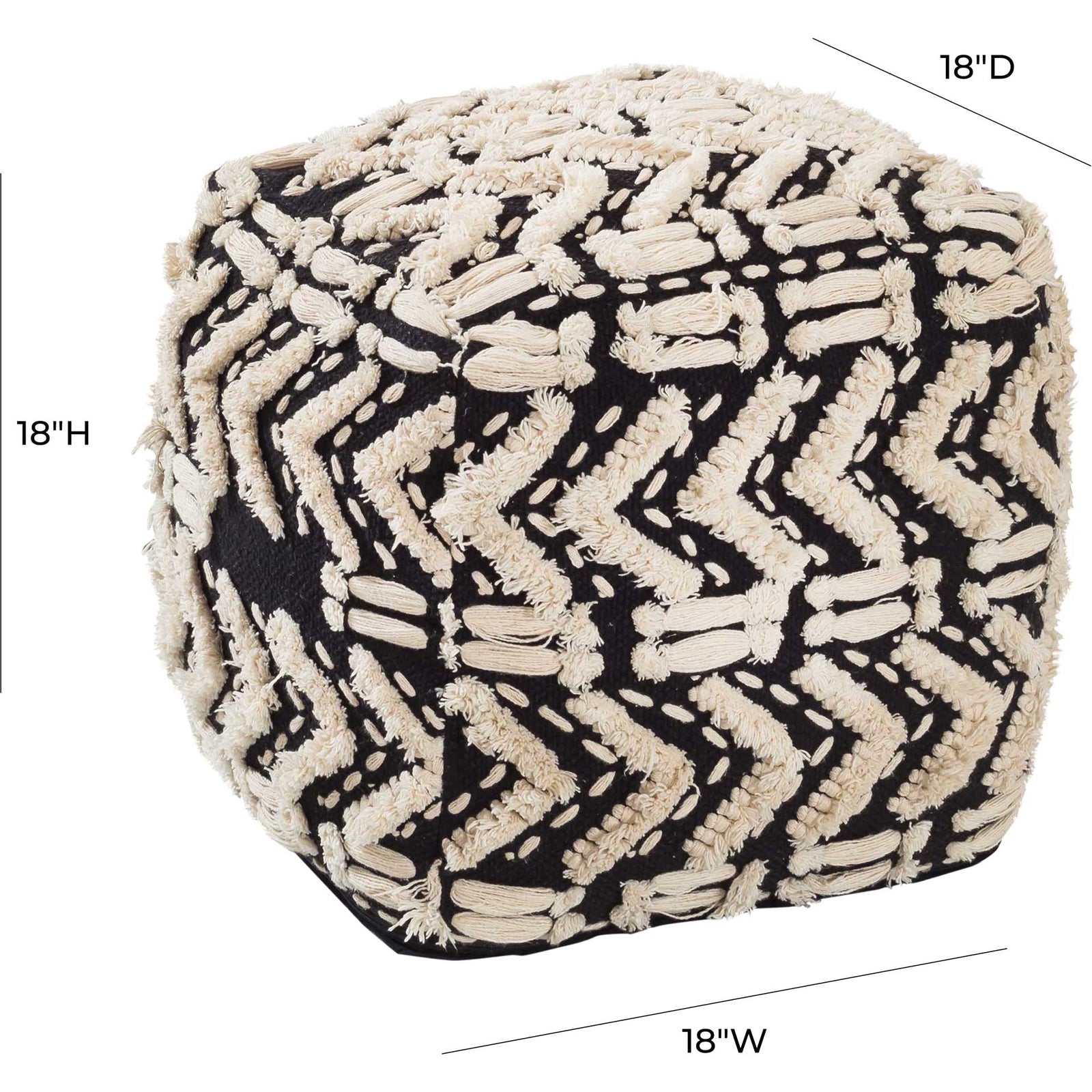 Madelynn Cotton Pouf Black