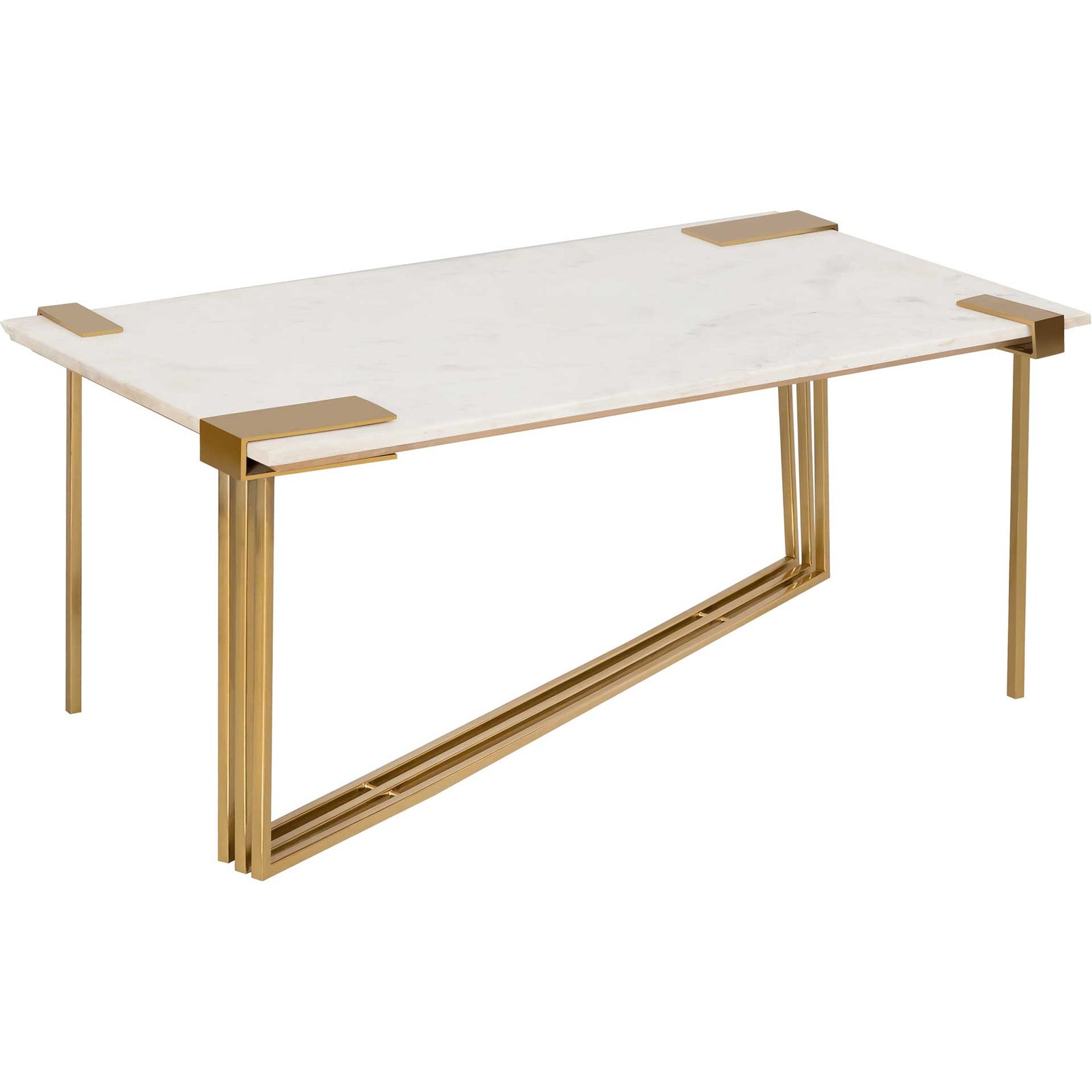 Damari Marble Coffee Table Gold/White