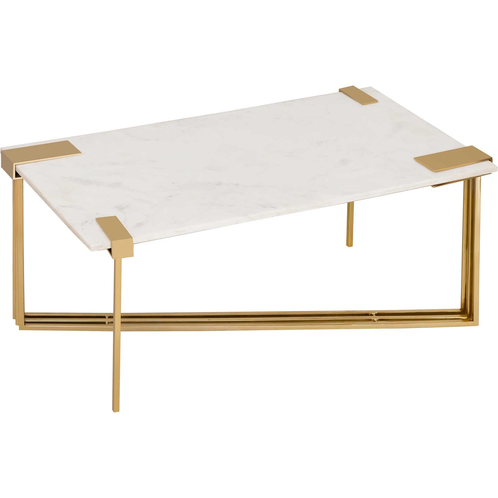 Damari Marble Coffee Table Gold/White