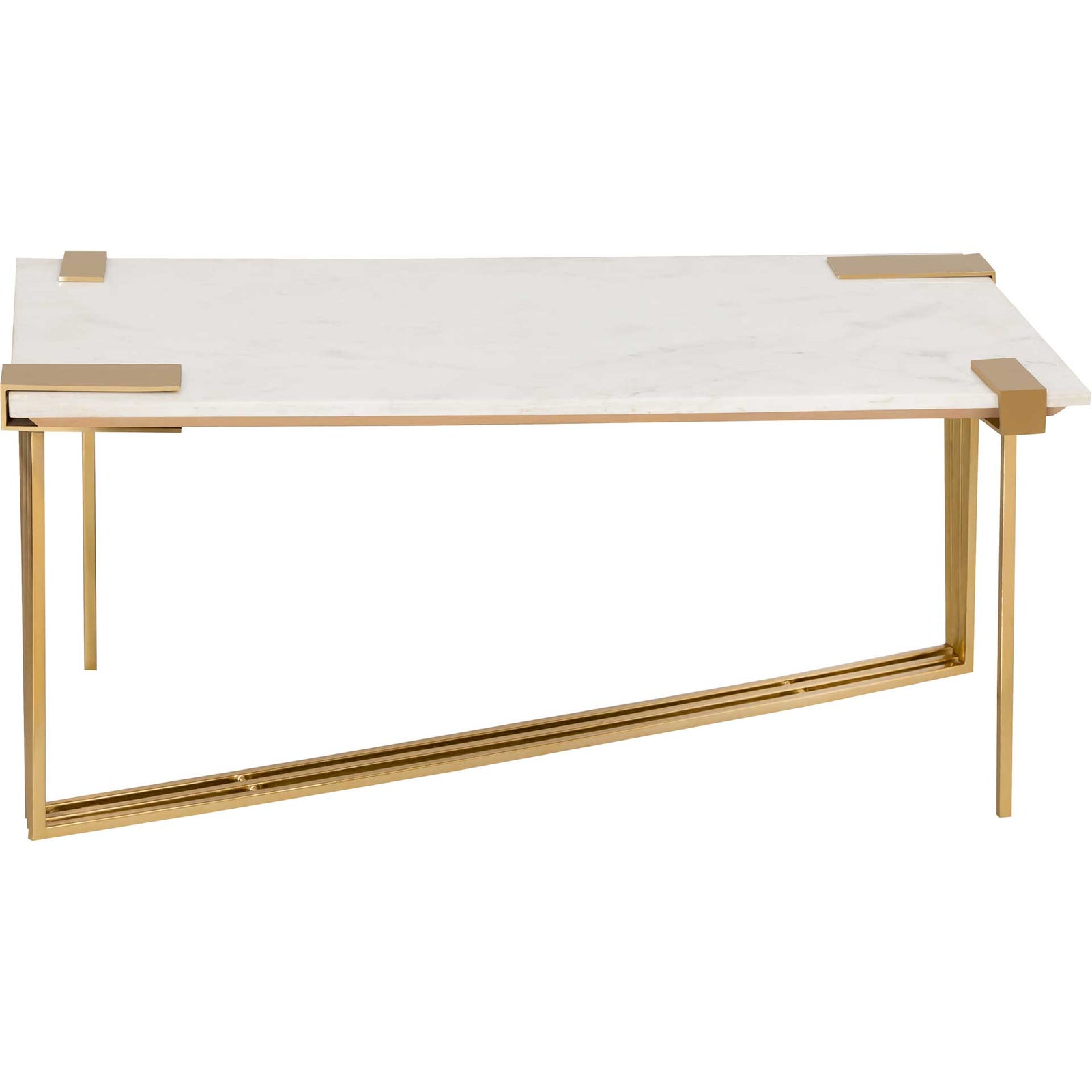 Damari Marble Coffee Table Gold/White