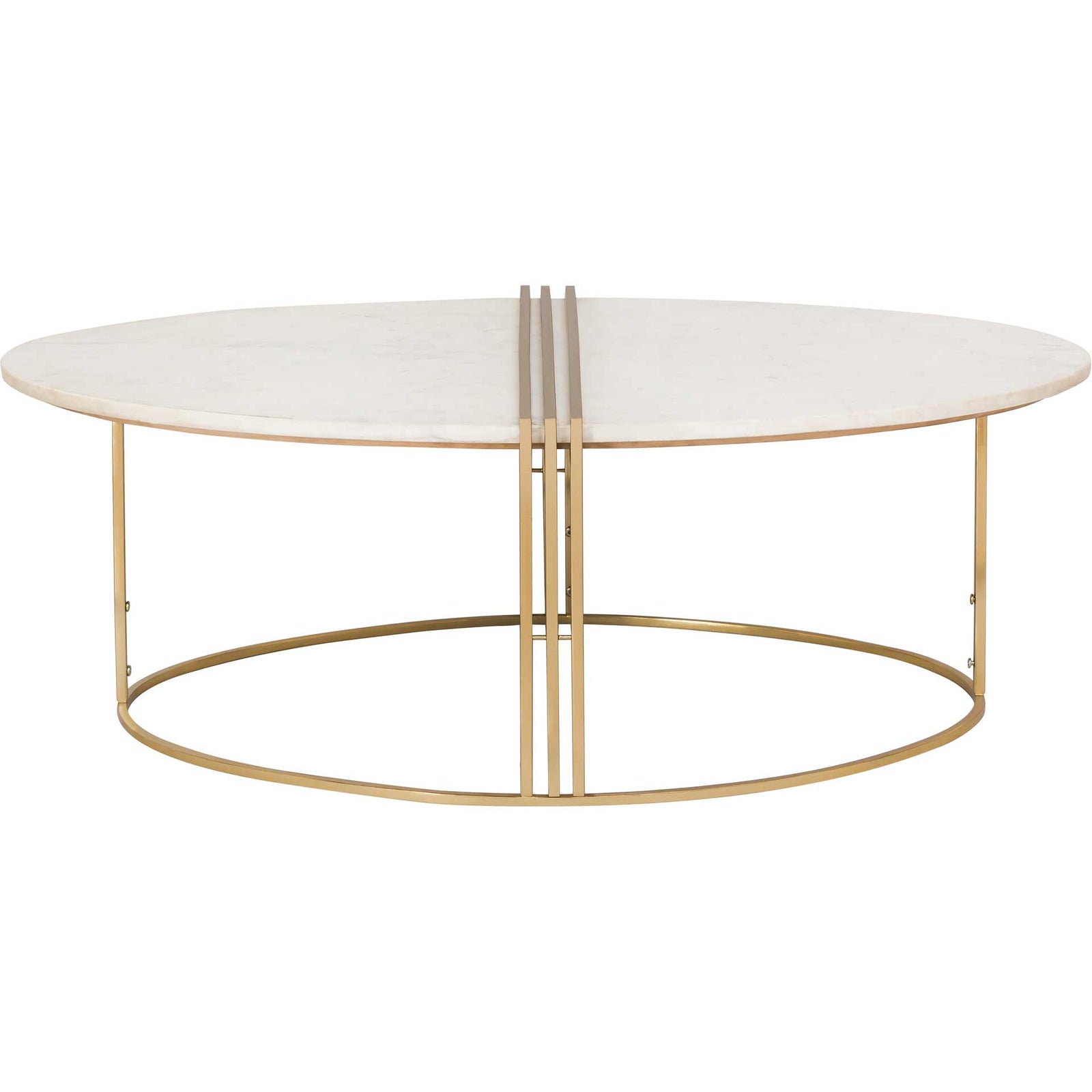Cairo Oval Marble Coffee Table Gold/White