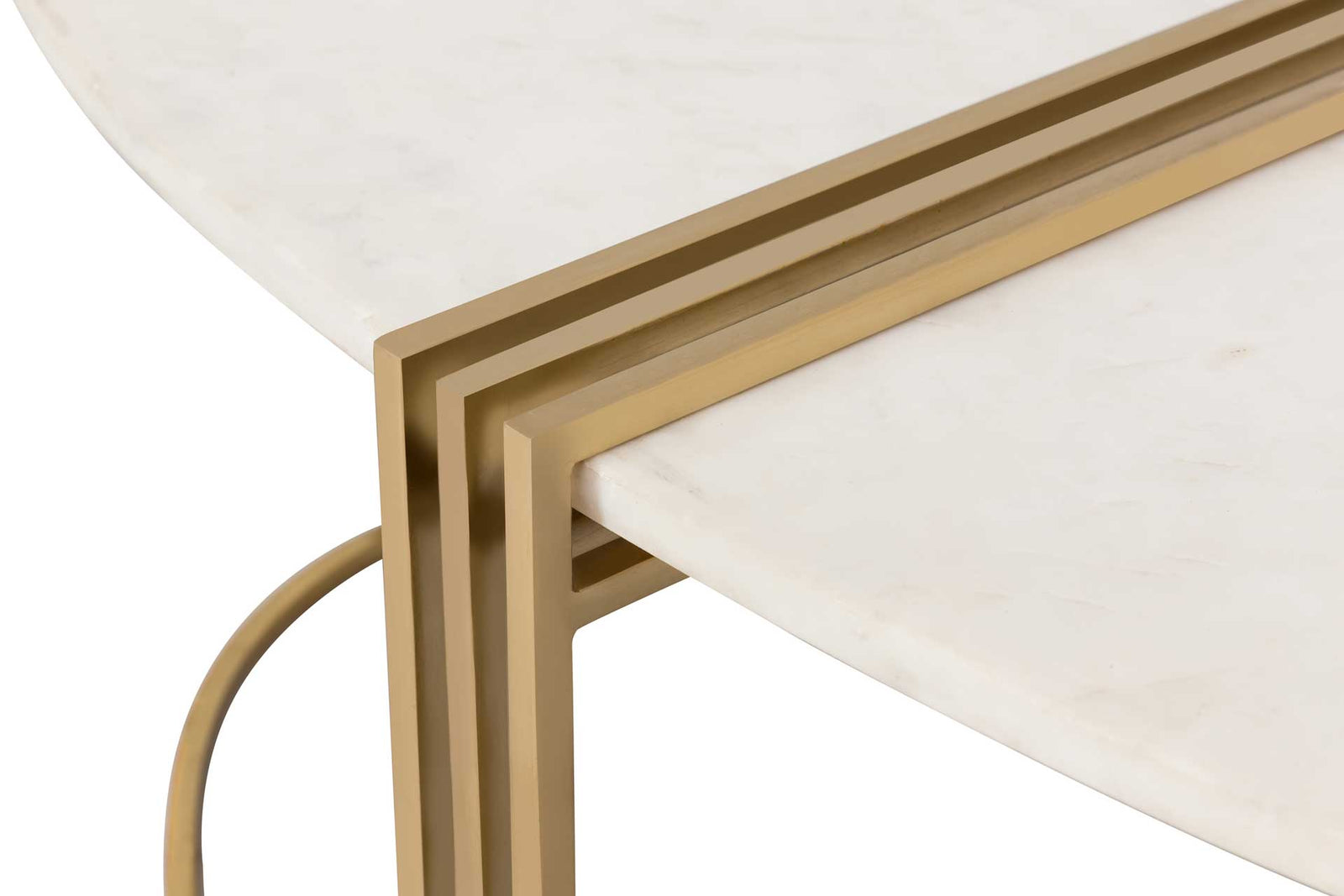 Cairo Oval Marble Coffee Table Gold/White