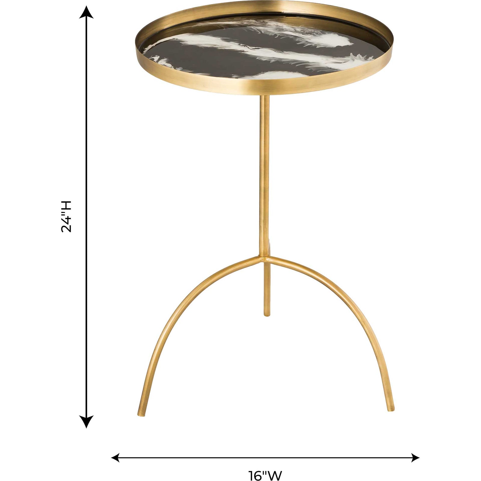 Enamel Accent Table Black/White