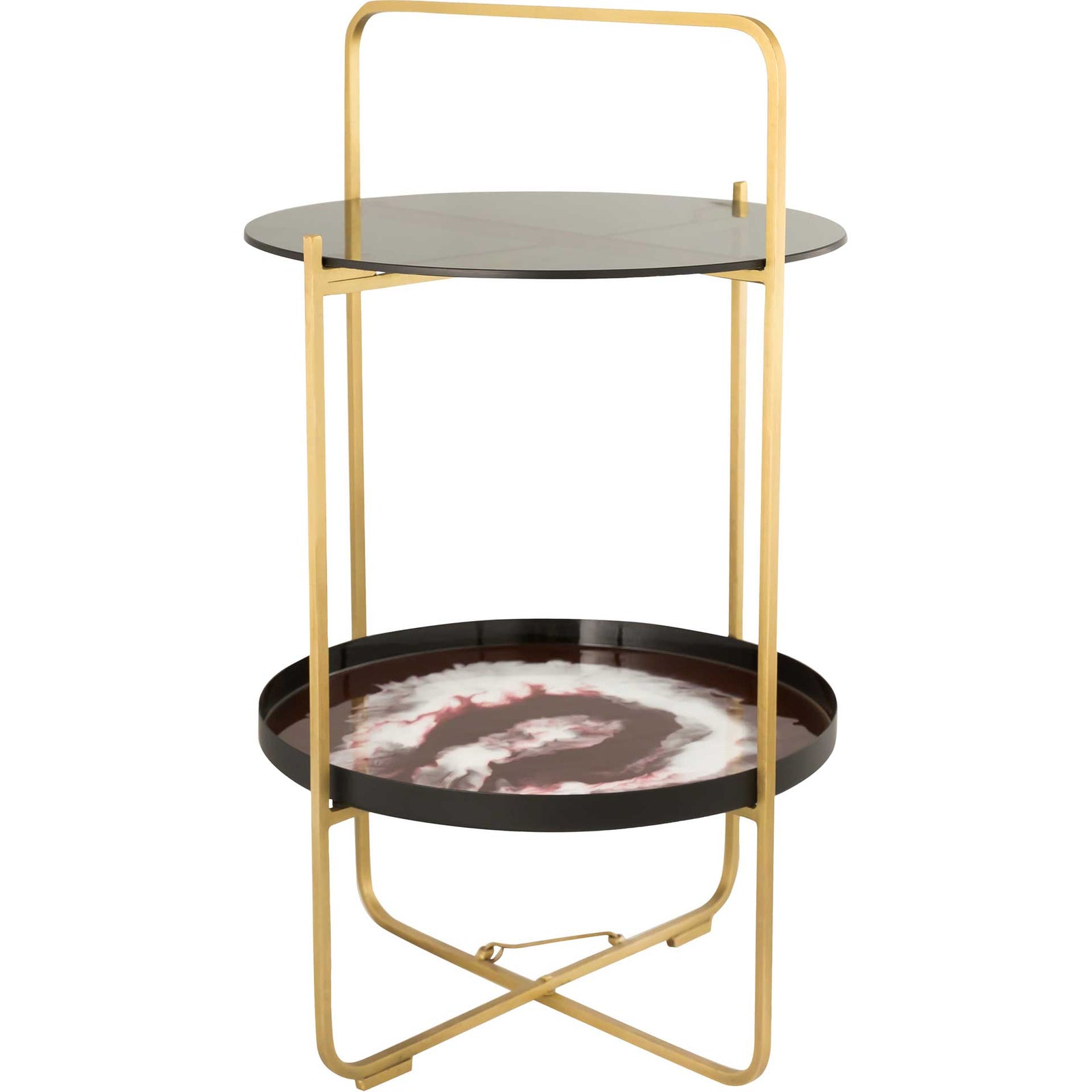 Enamel Side Table Plum/White