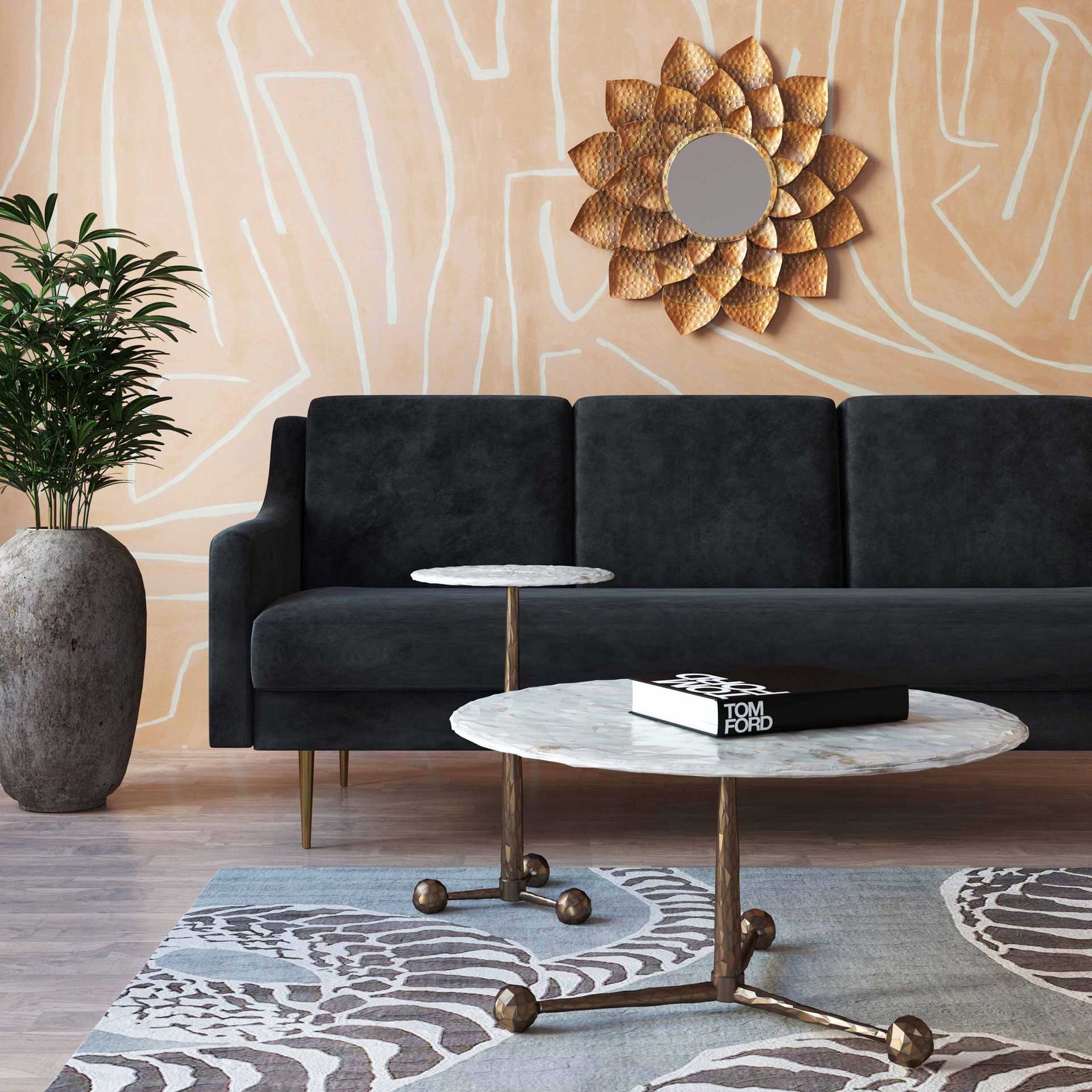 Orabella Marble Coffee Table White Marble