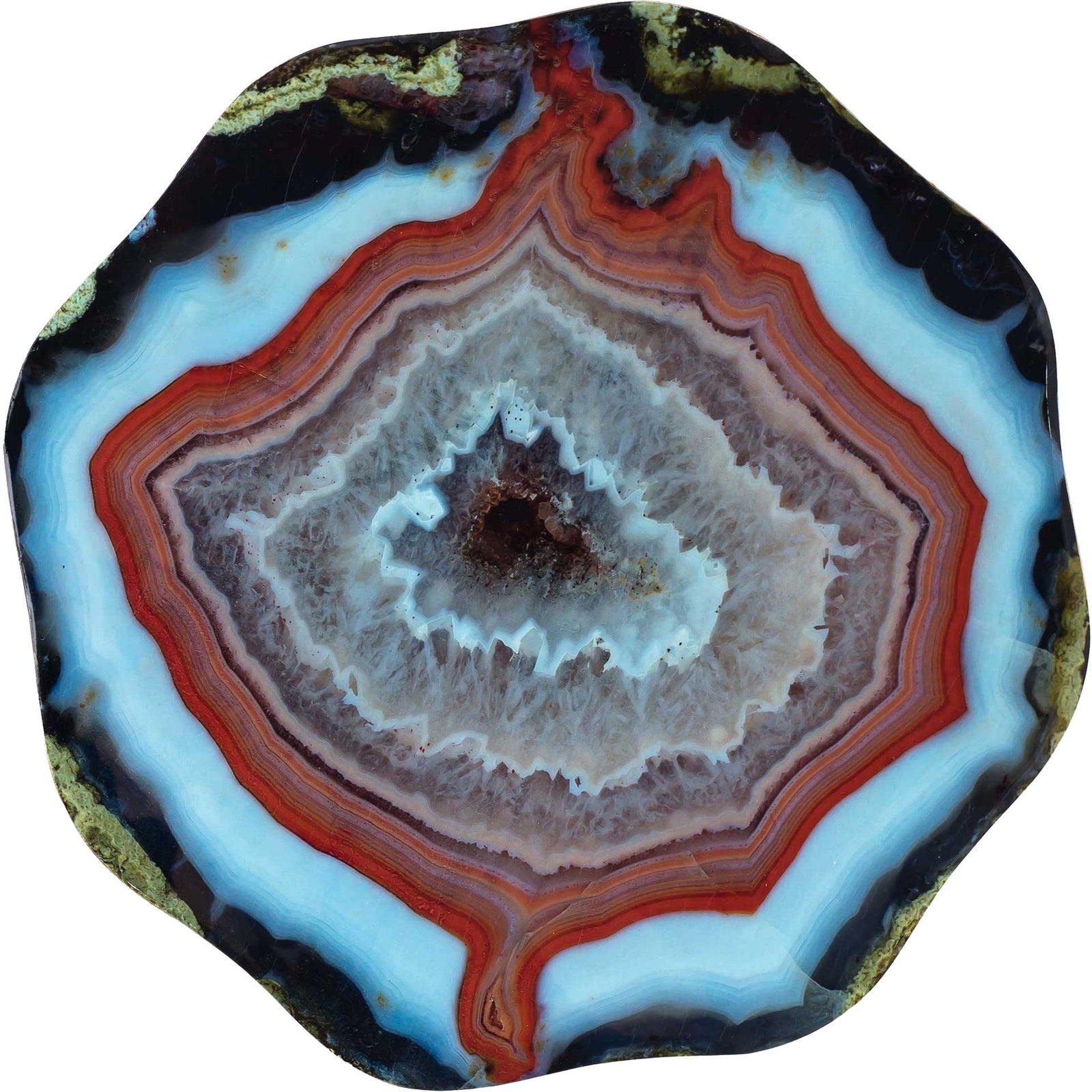 Landen Agate Side Table Gold/Blue