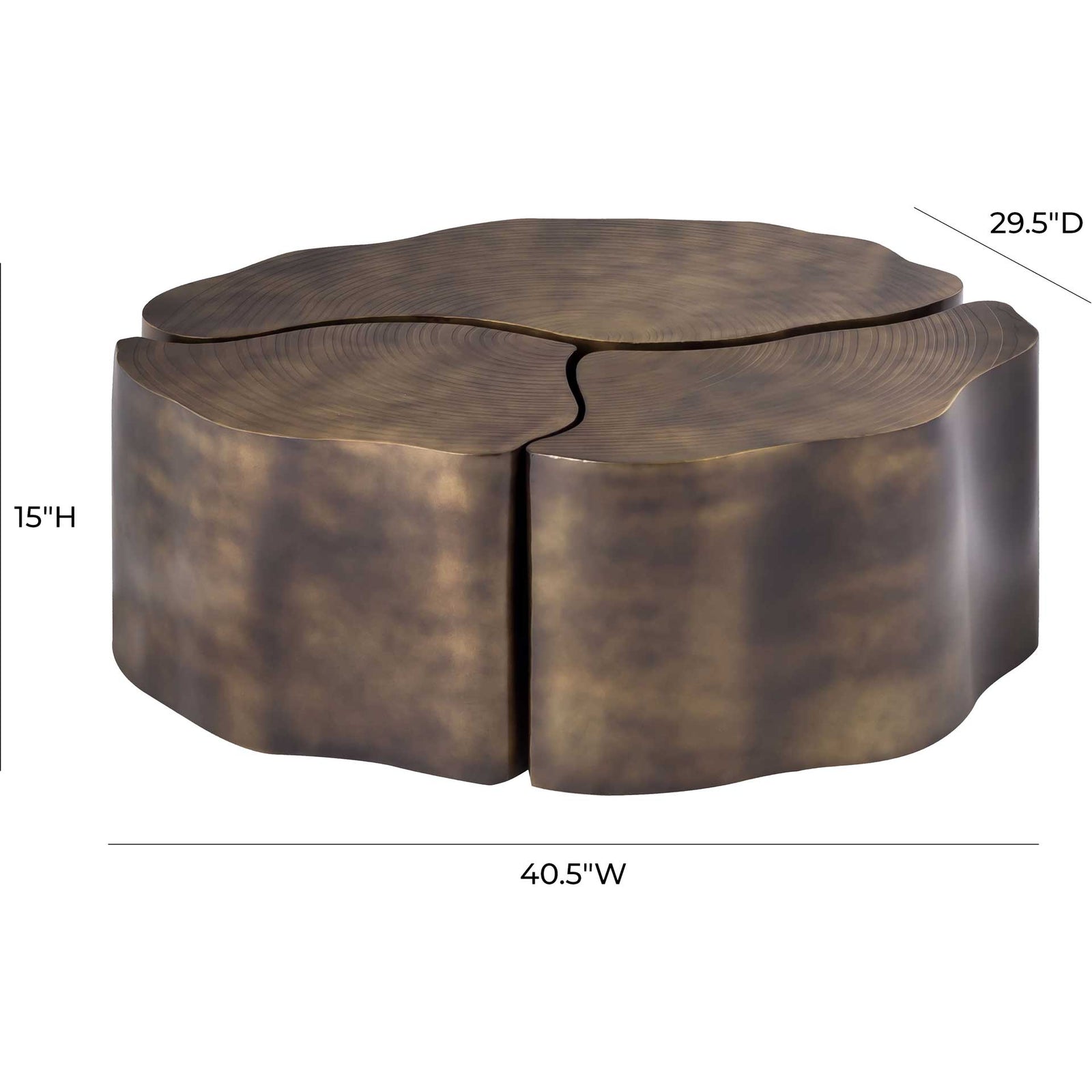 Clarity Coffee Tables Antique Brass