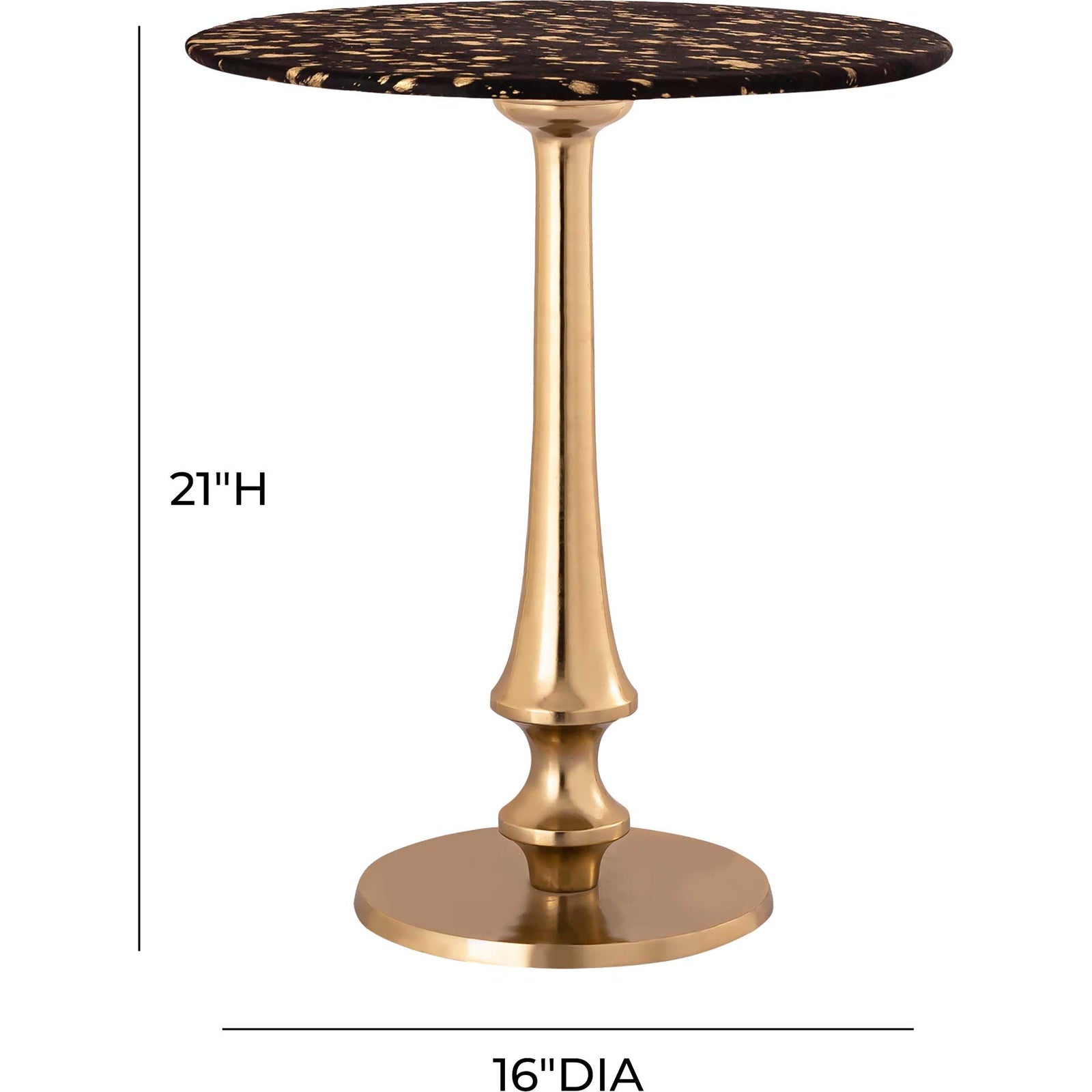 Gordon Goathide Side Table Black/Gold