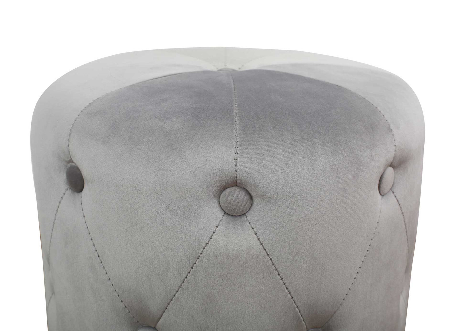 Skye Velvet Ottoman Gray